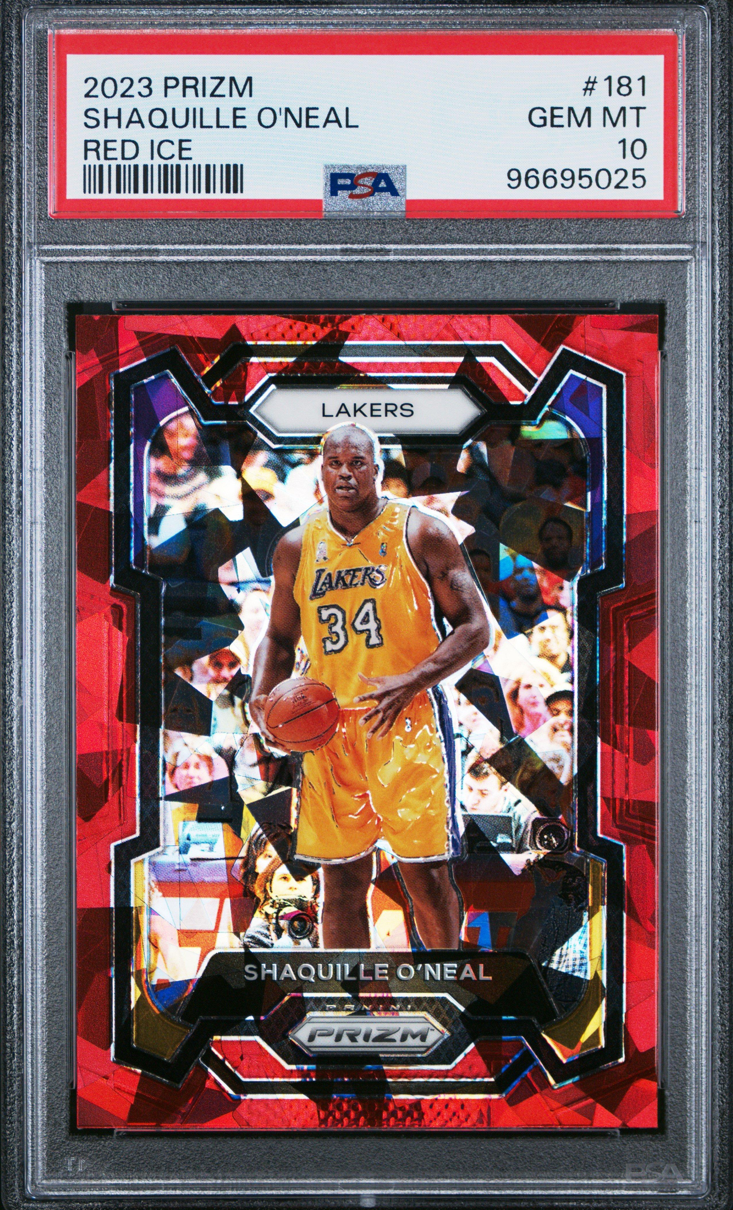 2023 Panini Prizm 181 Shaquille O'neal Red Ice PSA 10 Graded Card