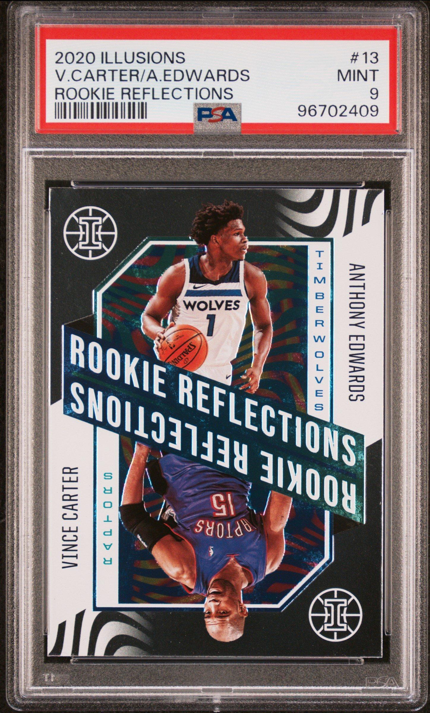 2020 Panini Illusions Rookie Reflections 13 Vince Carter\anthony Edwards PSA 9