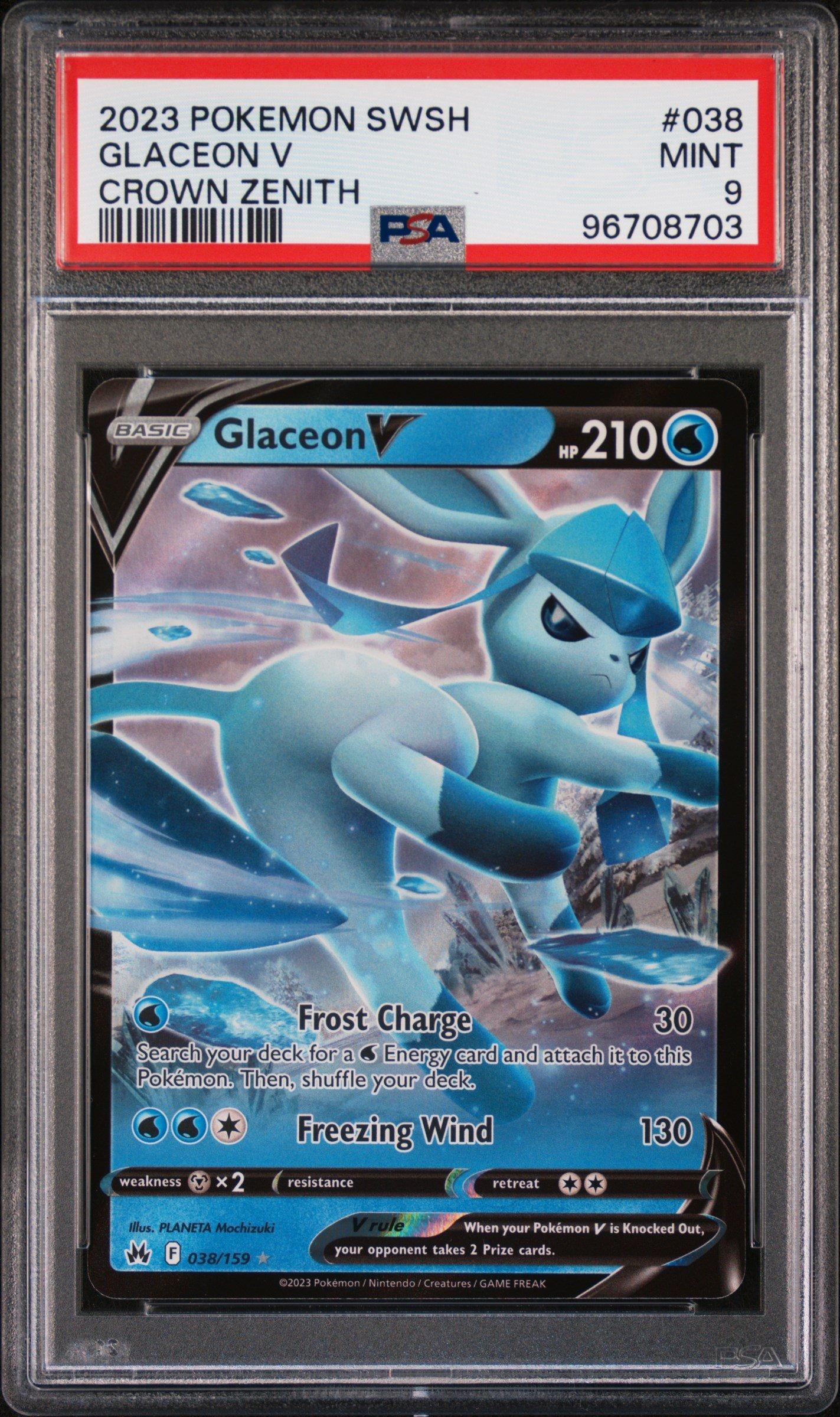 glaceon v pokemon card price VMAX 2021 Evolving Skies Secret Rare #208 PSA Authenticated 10 favorite character Glaceon V - SWSH196 Ultra