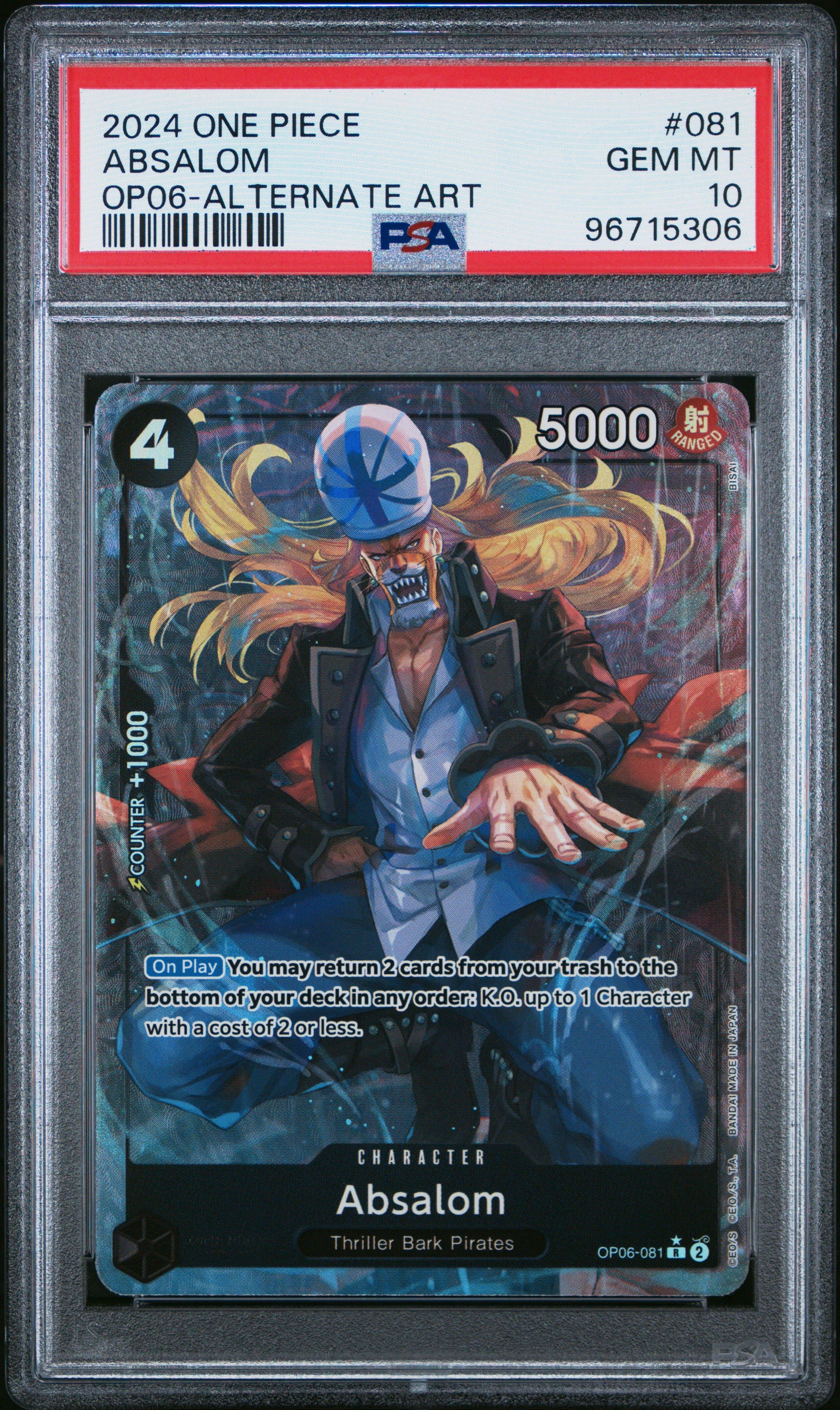 2024 One Piece Op06-wings Of The Captain 081 Absalom Alternate Art
