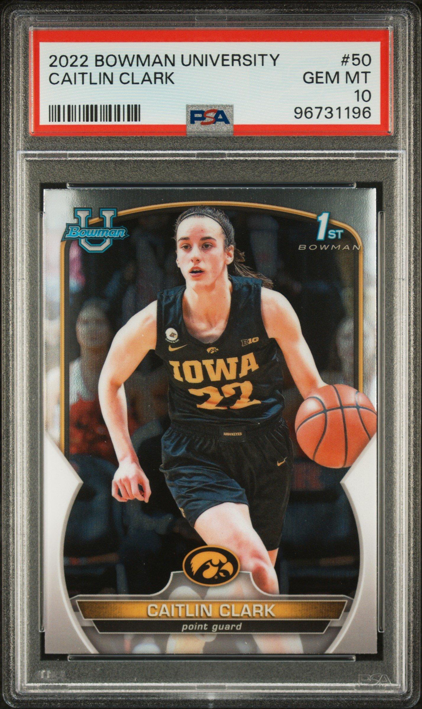 Bowman Chrome University Caitlin Clark Psa Gamestop