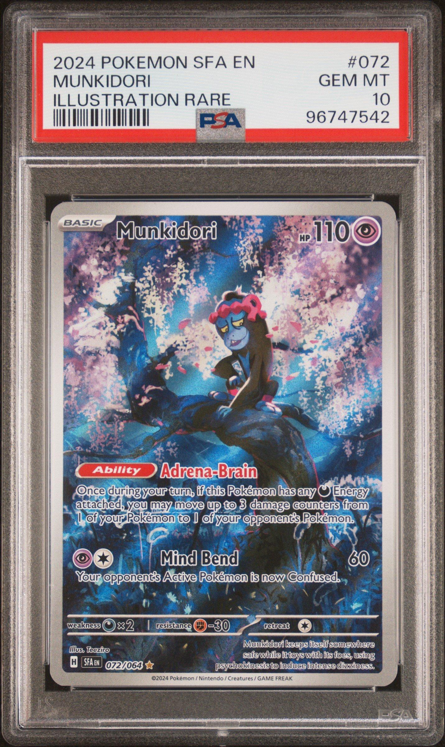2022 ポケモンカード FAIRIDDA PSA 10 2024 Pokemon Sfa En-shrouded Fable 072 Munkidori Illustration Rare