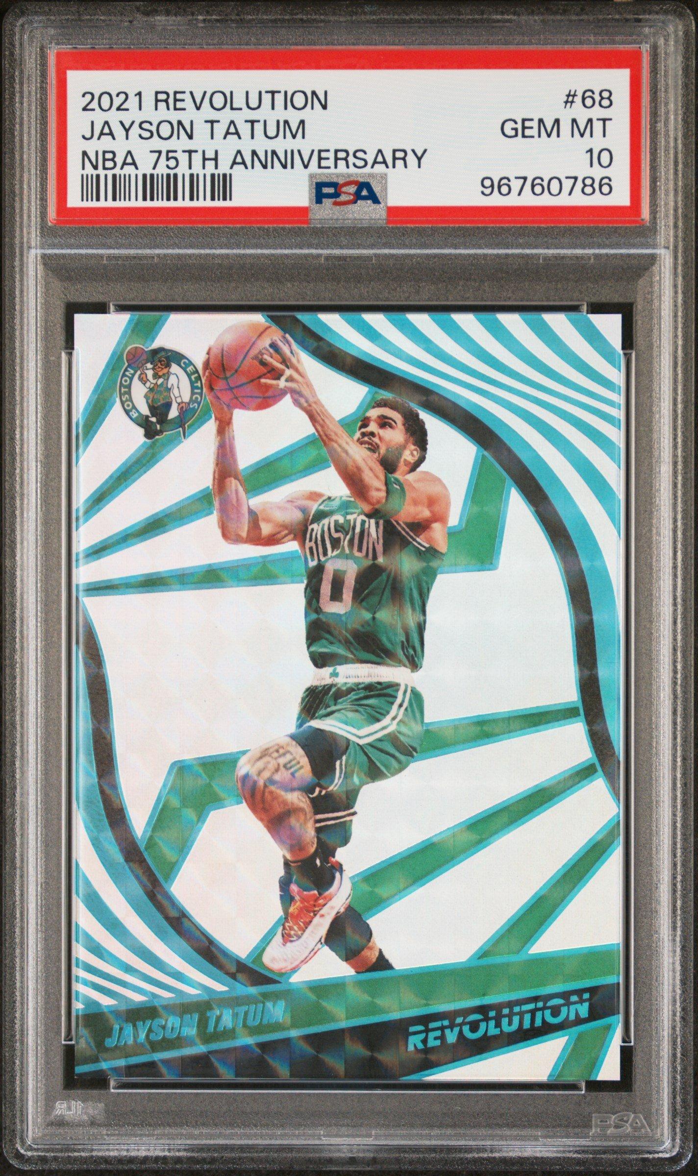 2021 Panini Revolution 68 Jayson Tatum Nba 75th Anniversary PSA 10