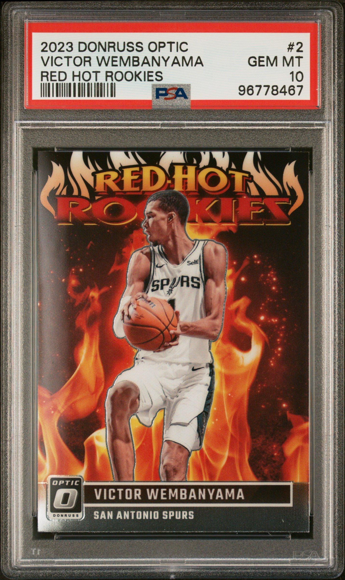 2023 Panini Donruss Optic Red Hot Rookies 2 Victor Wembanyama PSA 10