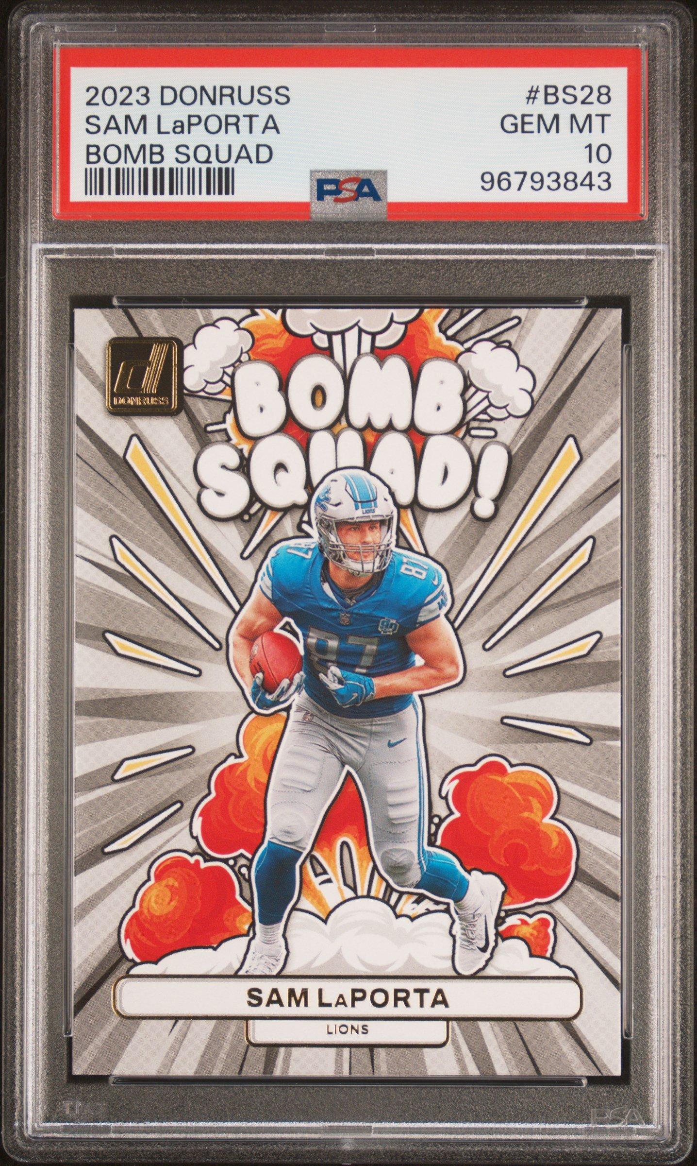 2023 Panini Donruss Bomb Squad Bs28 Sam Laporta PSA 10