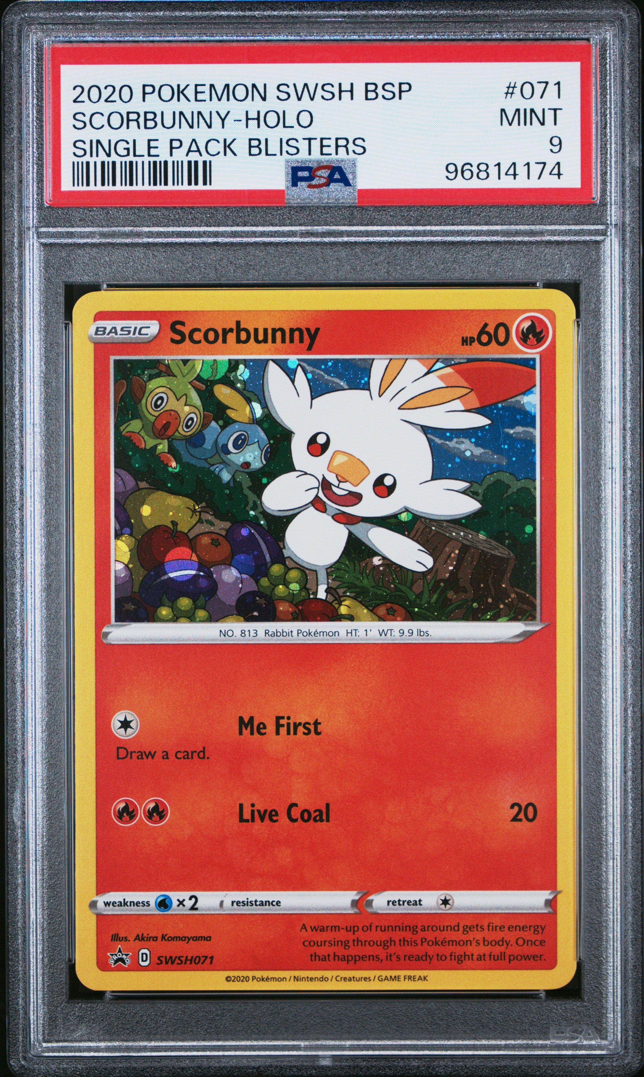 2020 Pokemon Swsh Black Star Promo 071 Scorbunny-holo Single Pack Blisters  PSA 9 Graded Card | GameStop