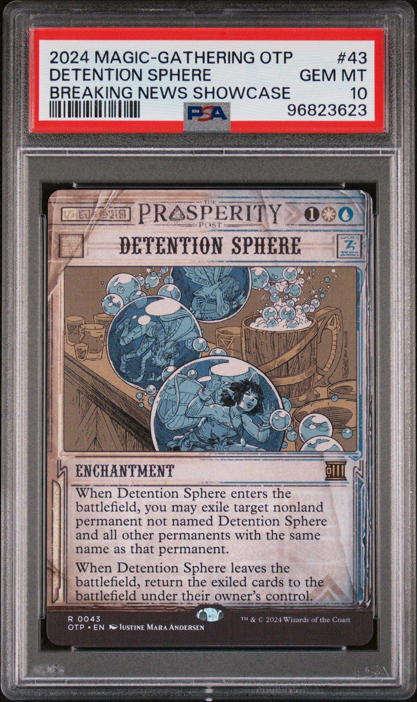 2024 Magic The Gathering Breaking News 43 Detention Sphere Breaking News Showcase PSA 10