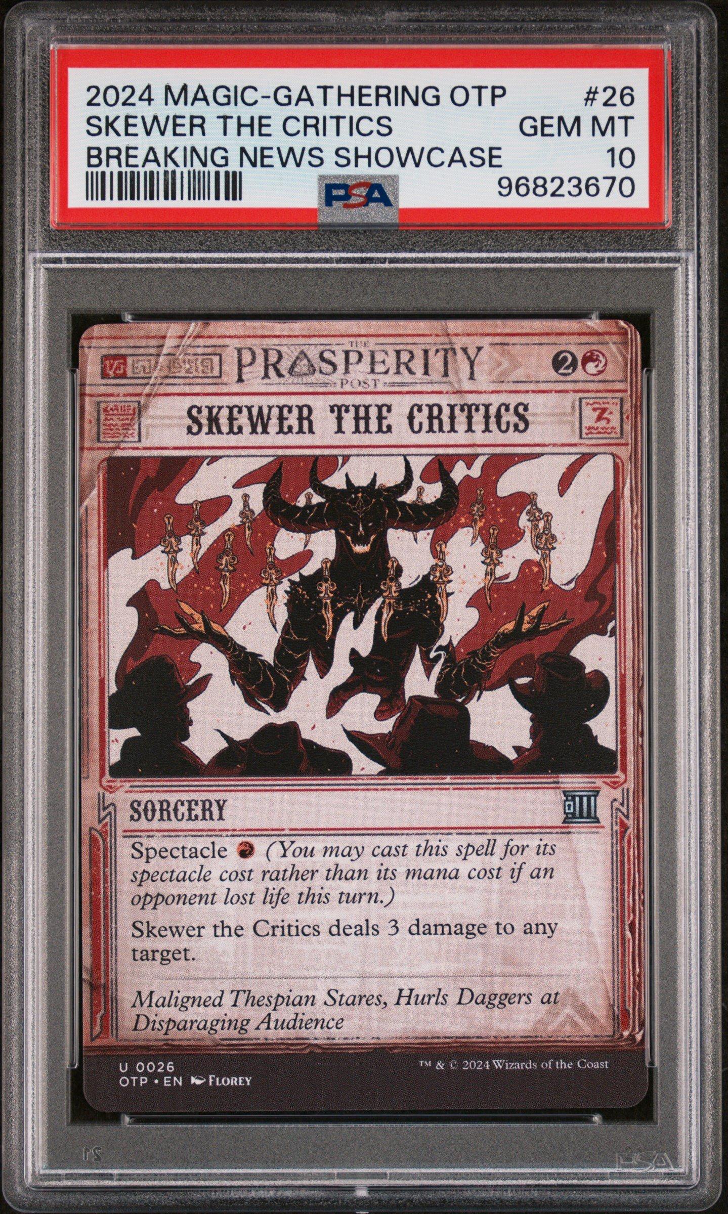 2024 Magic The Gathering Breakings 26 Skewer The Critics Breakings Showcase PSA 10
