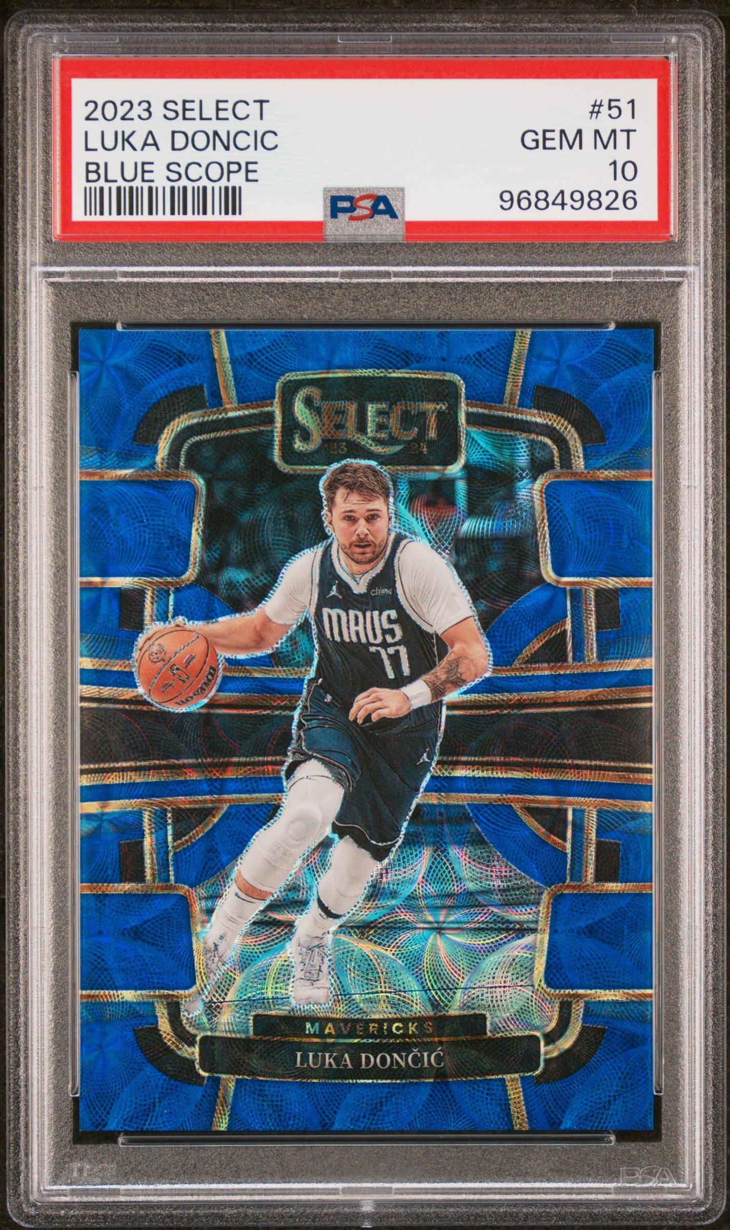2023 Panini Select 51 Luka Doncic Blue Scope PSA 10