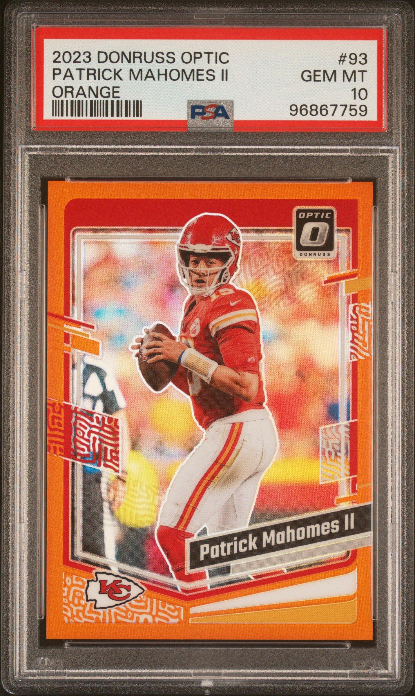 2023 Panini Donruss Optic 93 Patrick Mahomes Ii Orange PSA 10