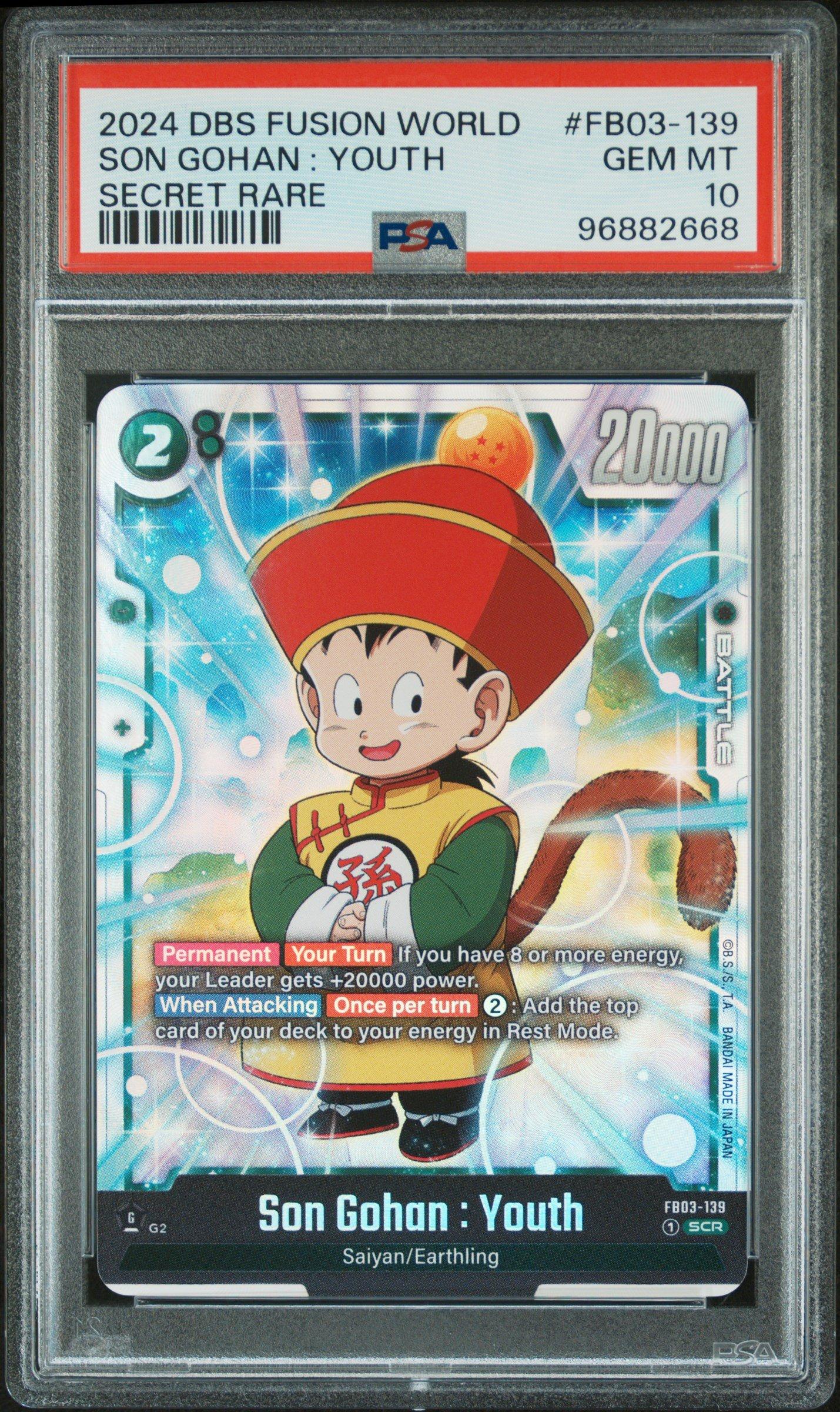2024 Dragon Ball Super Card Game Fusion World Raging Roar Fb03-139 Son Gohan : Youth Secret Rare PSA 10