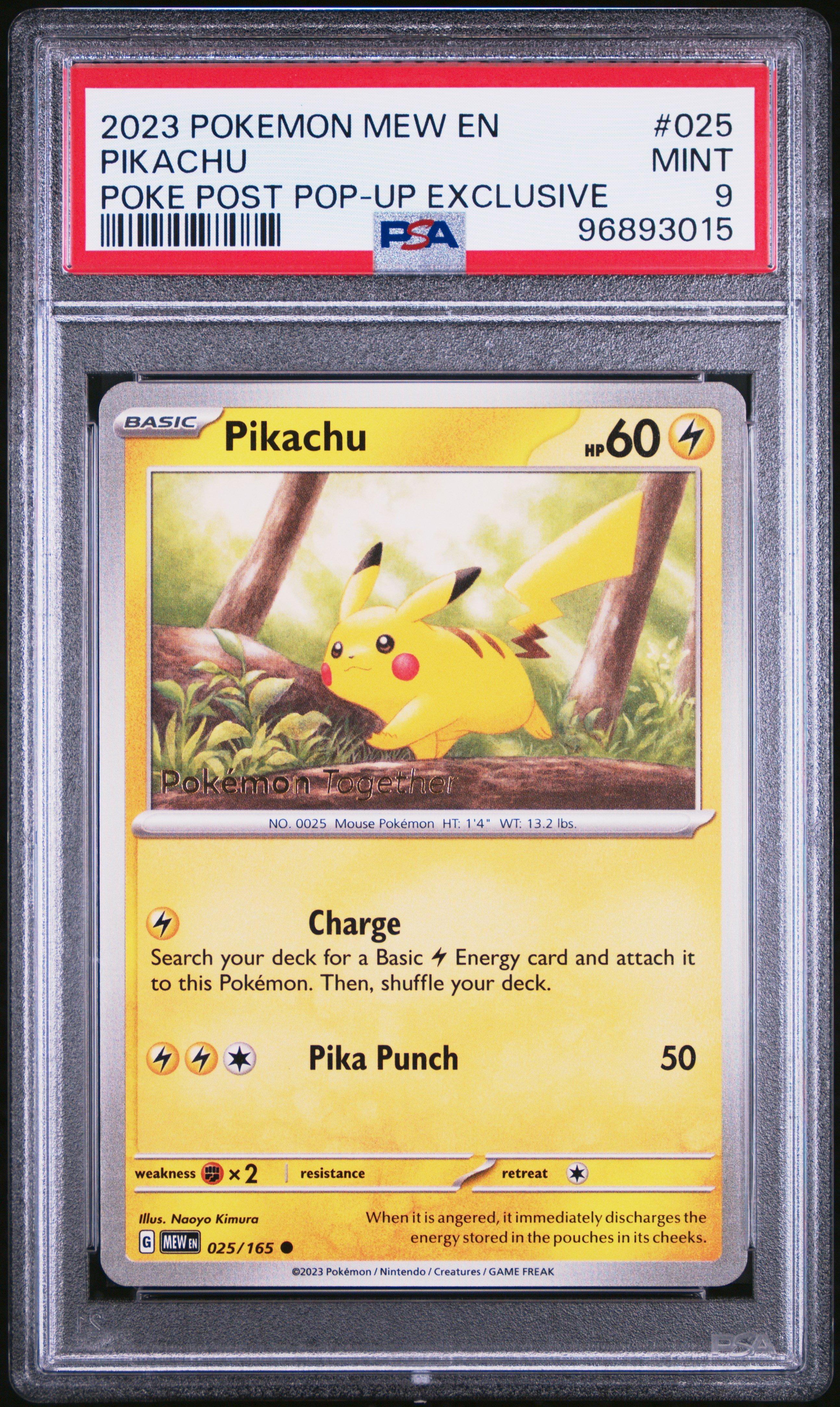 2023 Pokemon Mew En-151 025 Pikachu Poke Post Pop-up Experience Exclusive PSA 9