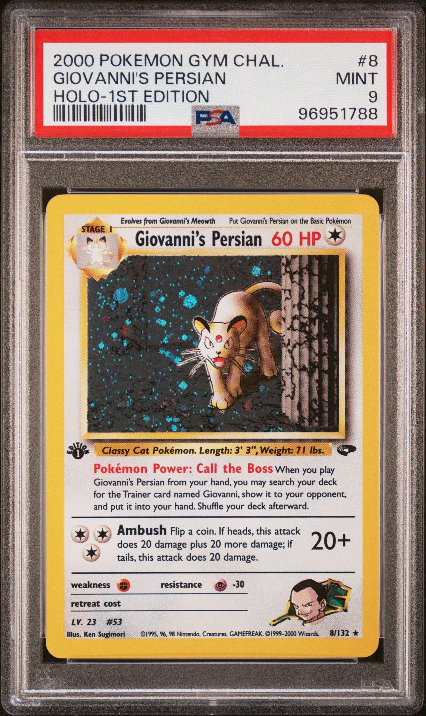2000 Pokemon Gym Challenge 8 Giovanni's Persian Holo-1st Edition PSA 9  Graded Card | GameStop
