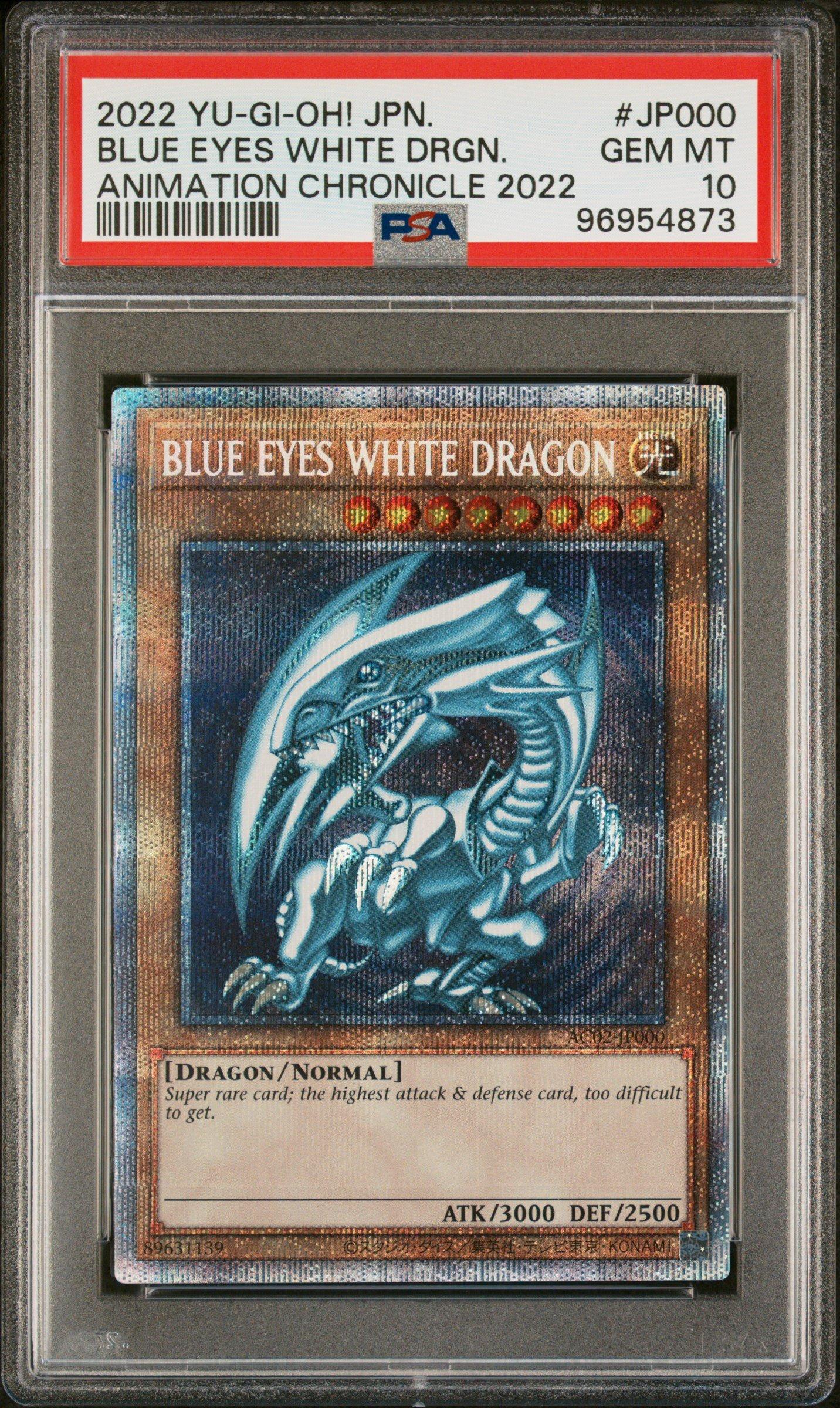 2022 Yu-gi-oh! Japanese Animation Chronicle 2022 Jp000 Blue Eyes White Dragon PSA 10