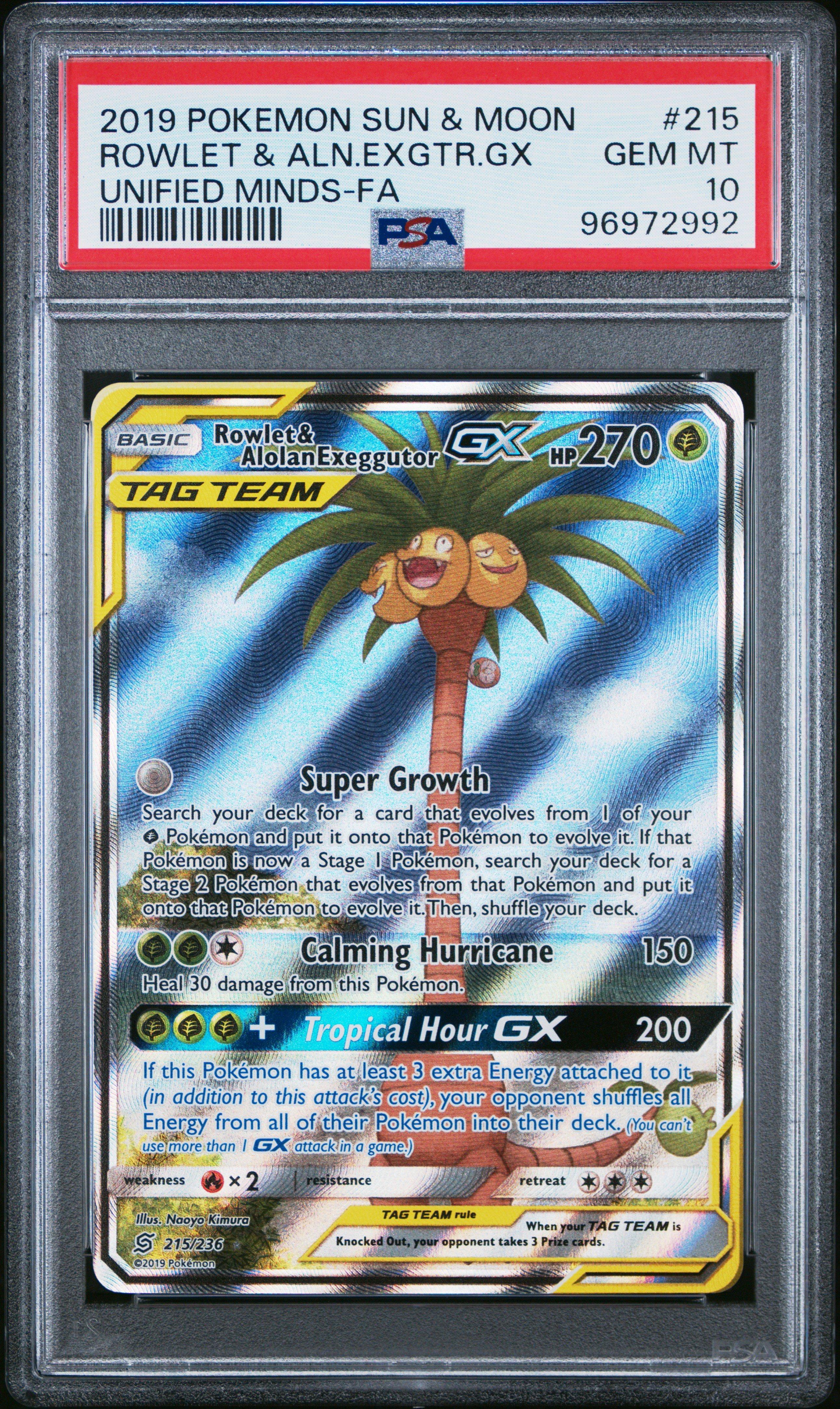 2019 Pokemon Sun & Moon Unified Minds 215 Full Art/rowlet & Alolan