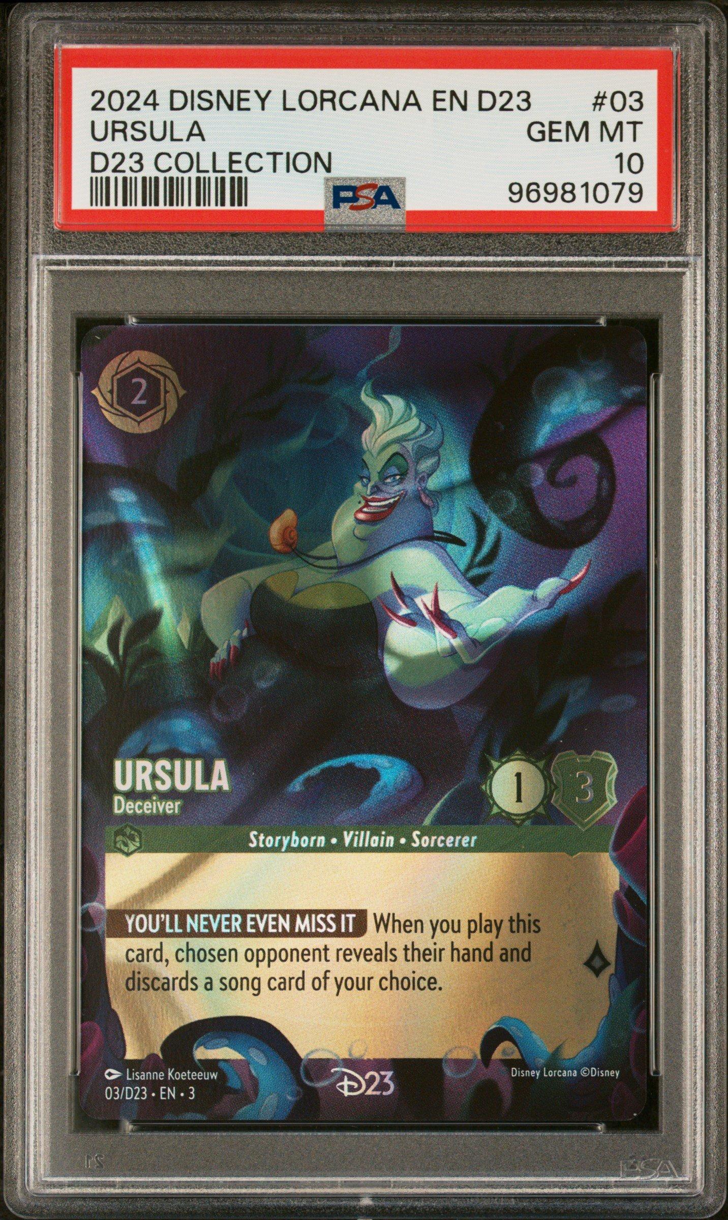 2024 Disney Lorcana En D23-d23 Expo Promo 03 Ursula - Deceiver D23  Collection PSA 10 Graded Card | GameStop
