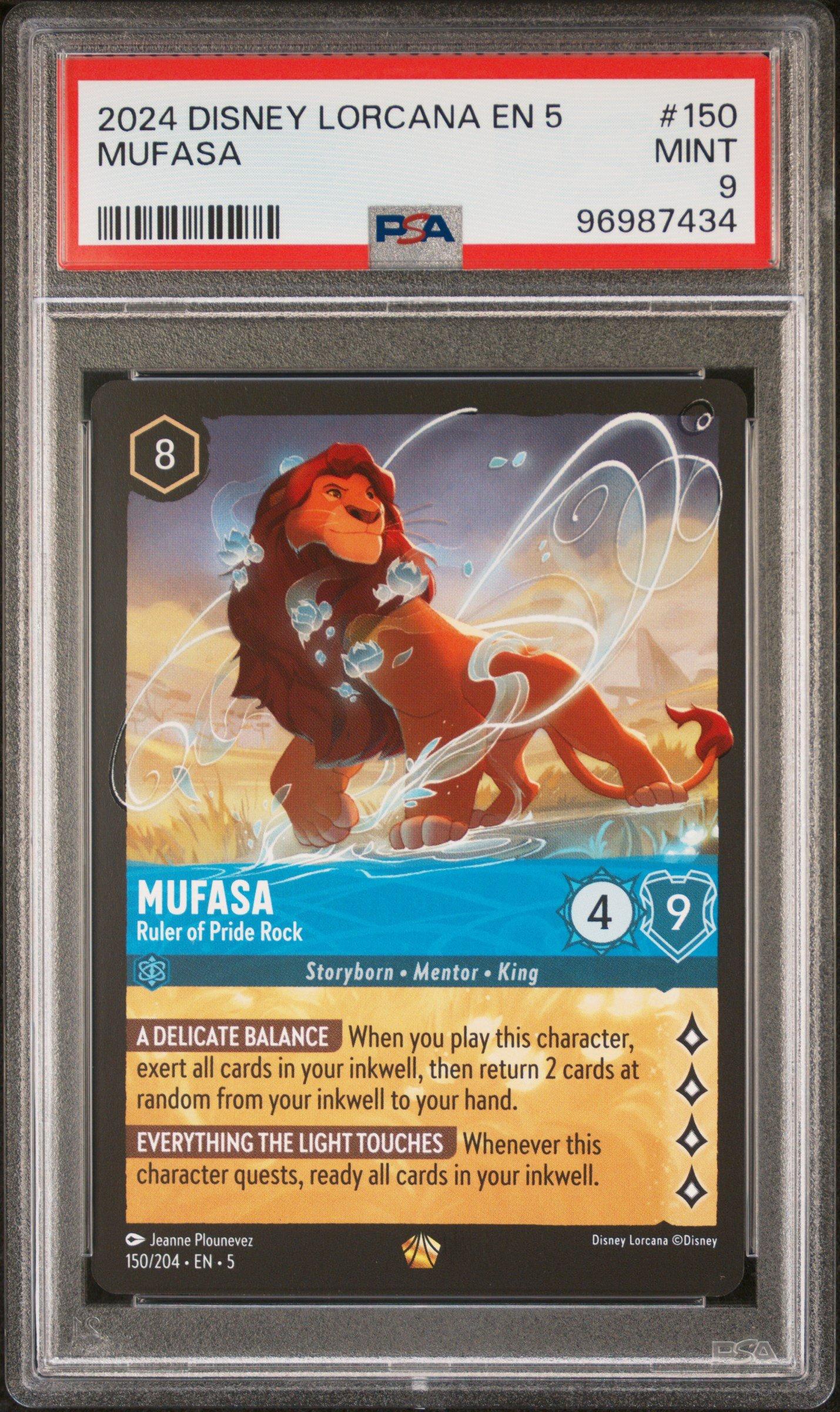 2024 Disney Lorcana En 5-shimmering Skies 150 Mufasa - Ruler Of Pride Rock PSA 9