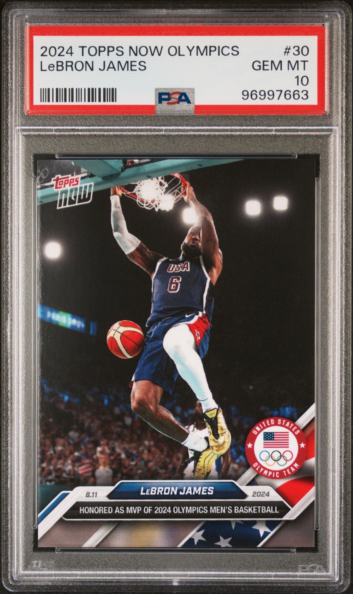 2024 Topps Now Olympic Games Lebron James PSA 10