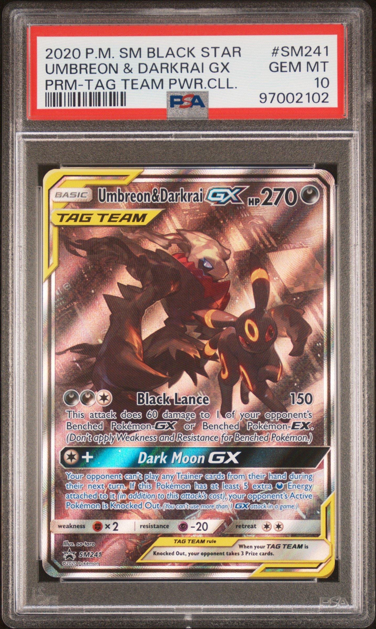 2020 Pokemon Sm Black Star Promo Sm241 Umbreon & Darkrai Gx Tag