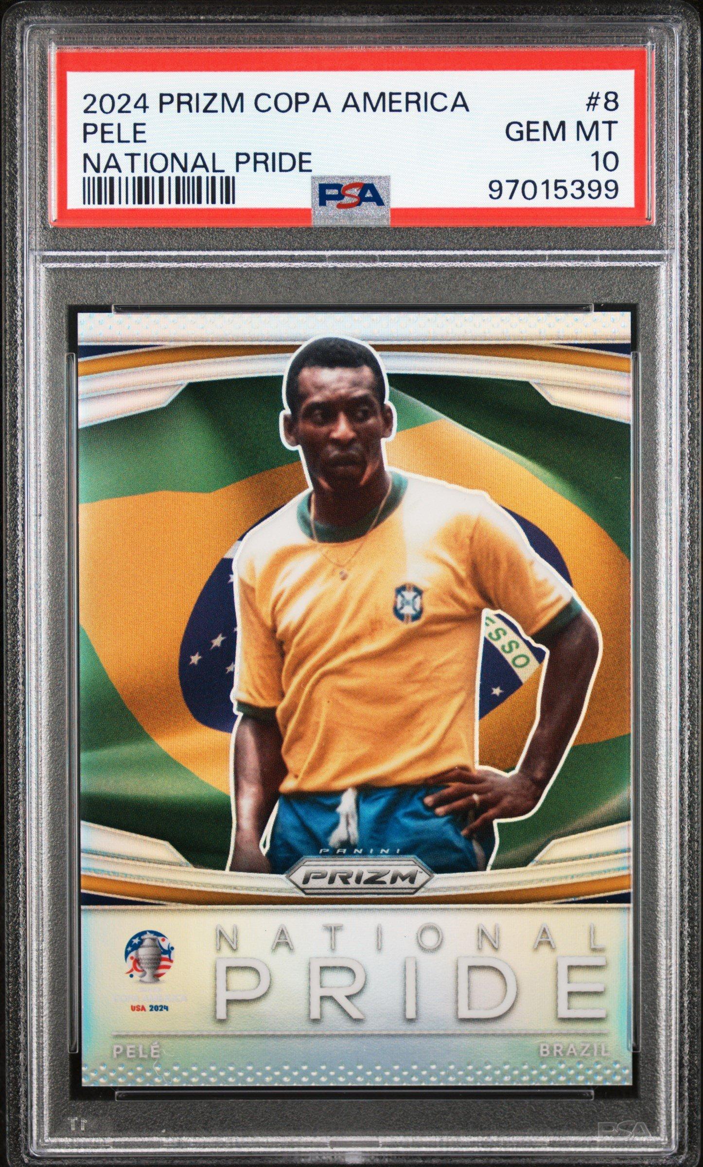 2024 Panini Prizm Conmebol Copa America National Pride 8 Pele PSA 10