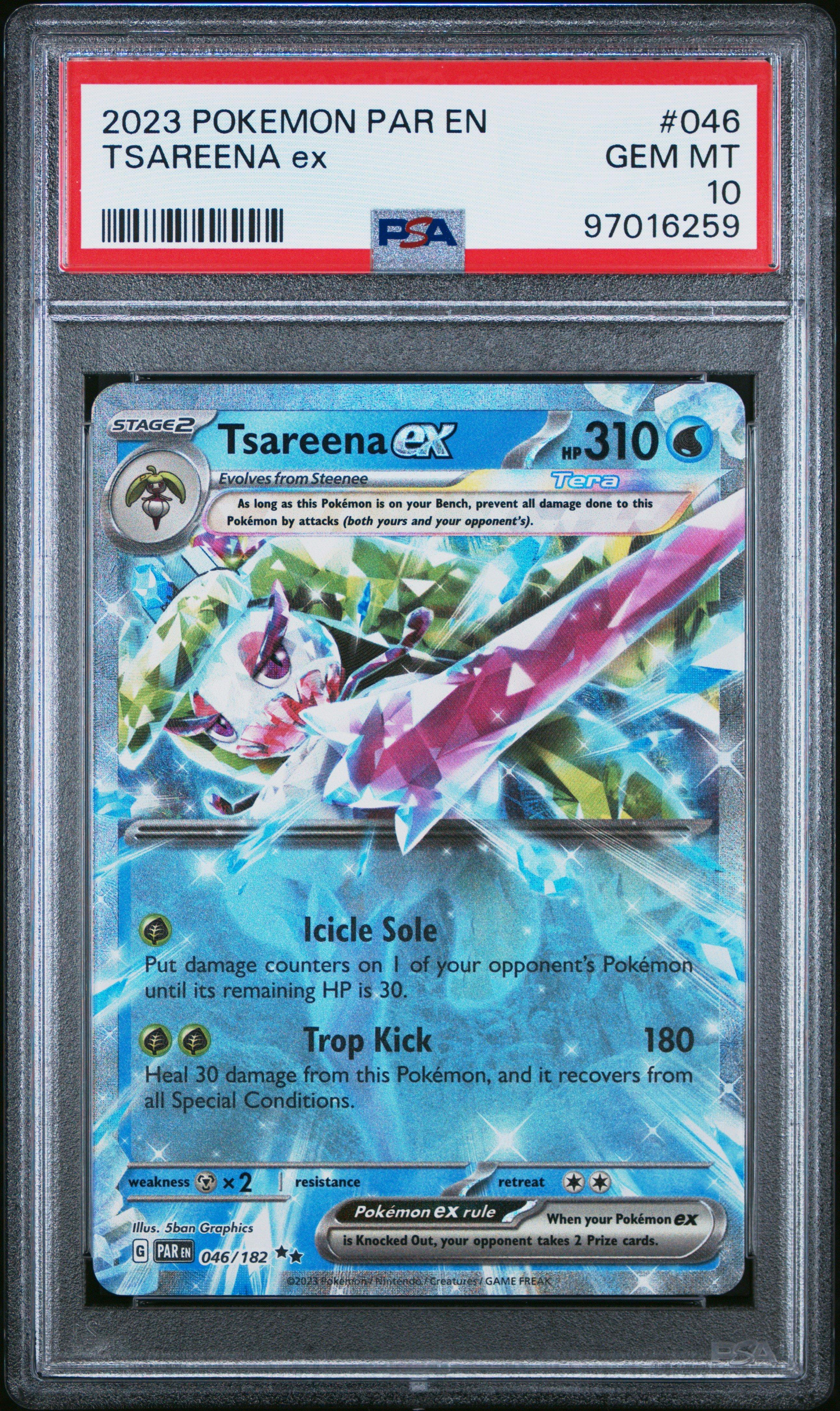 2023 Pokemon Par En-paradox Rift 046 Tsareena Ex PSA 10 Graded