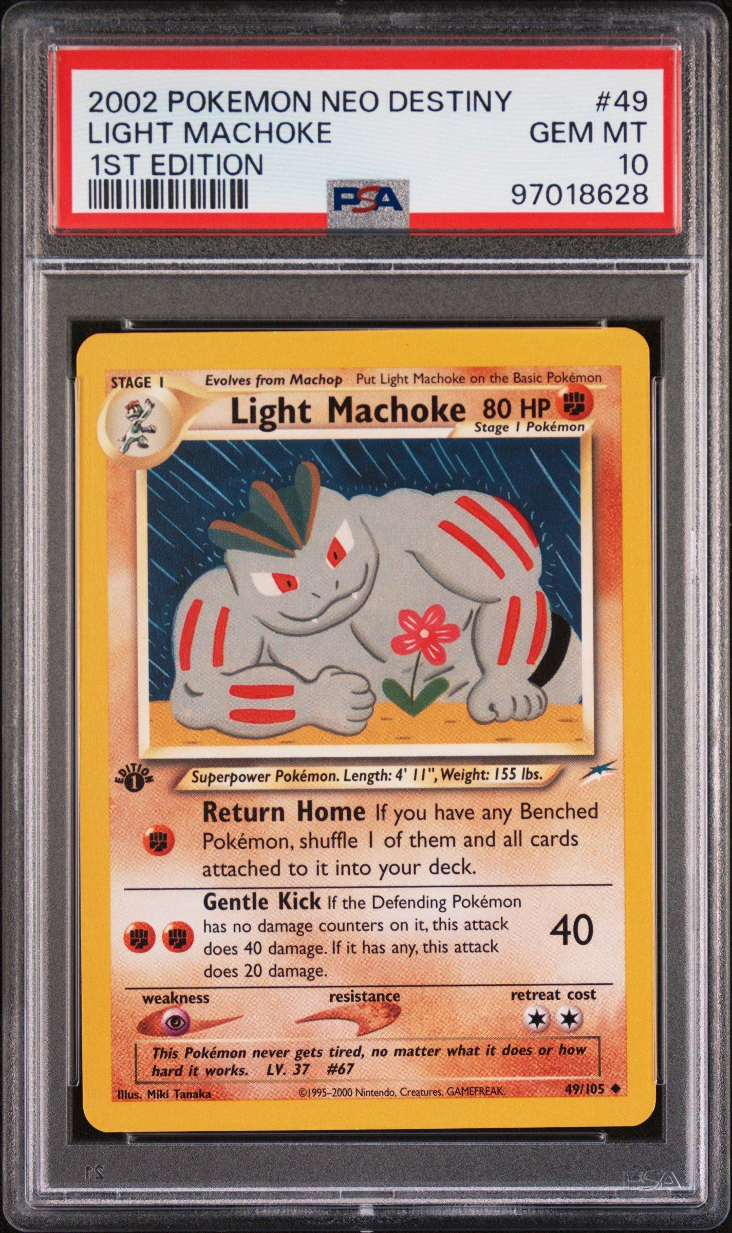 2002 Pokemon Neo Destiny 49 Light Machoke 1st Edition PSA 10
