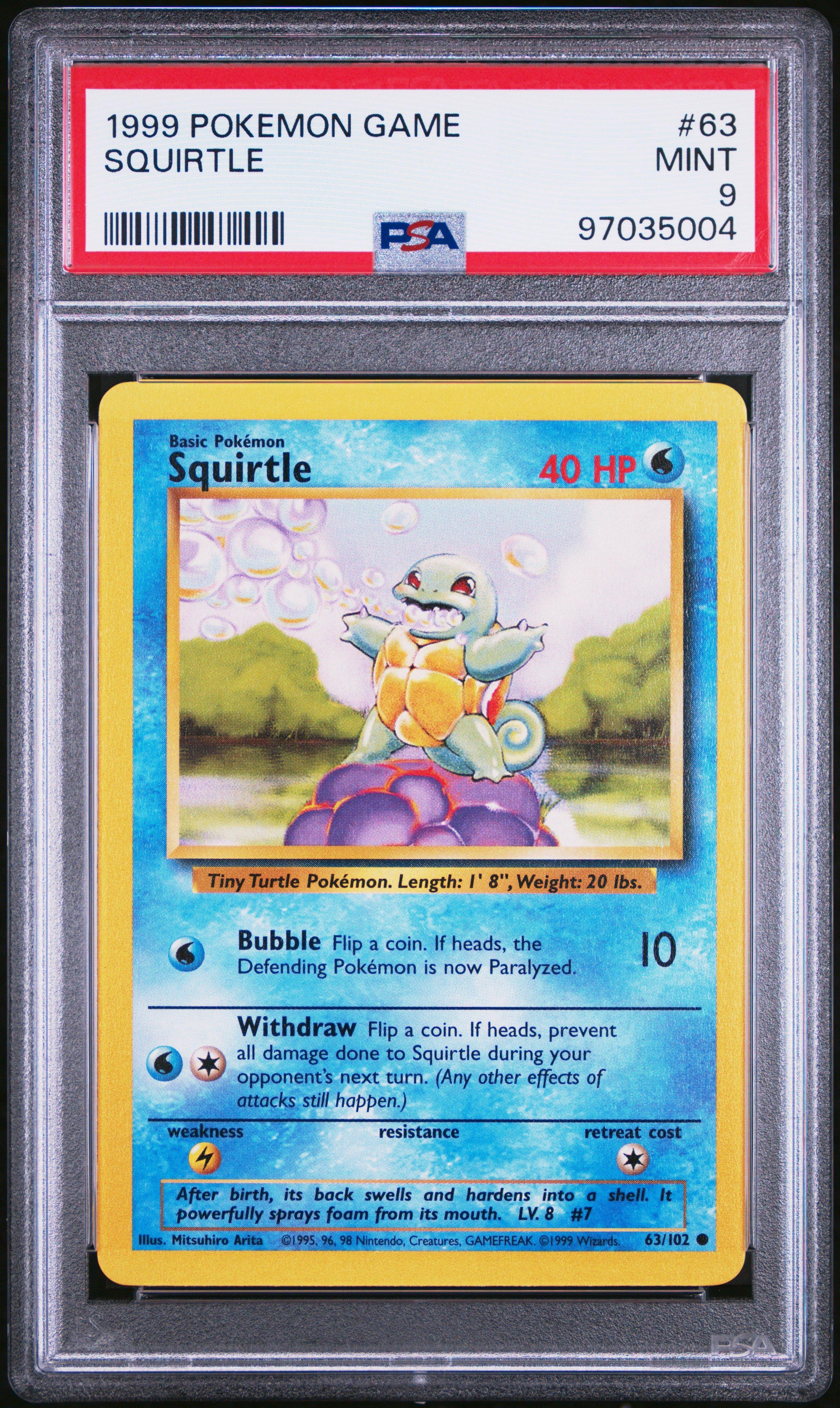 1999 Pokemon Game 63 Squirtle PSA 9 Graded Card | GameStop