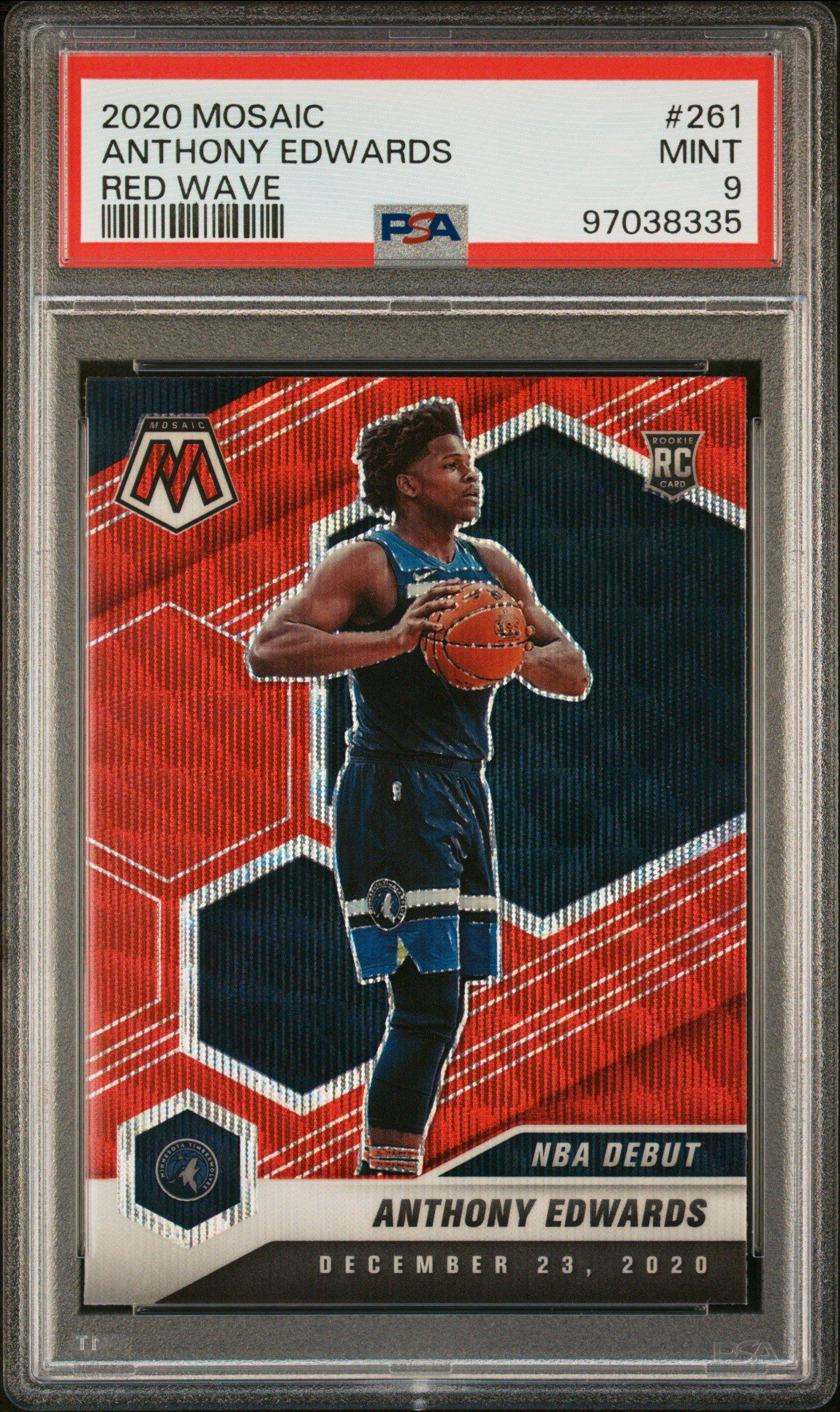 2020 Panini Mosaic 261 Anthony Edwards Red Wave PSA 9