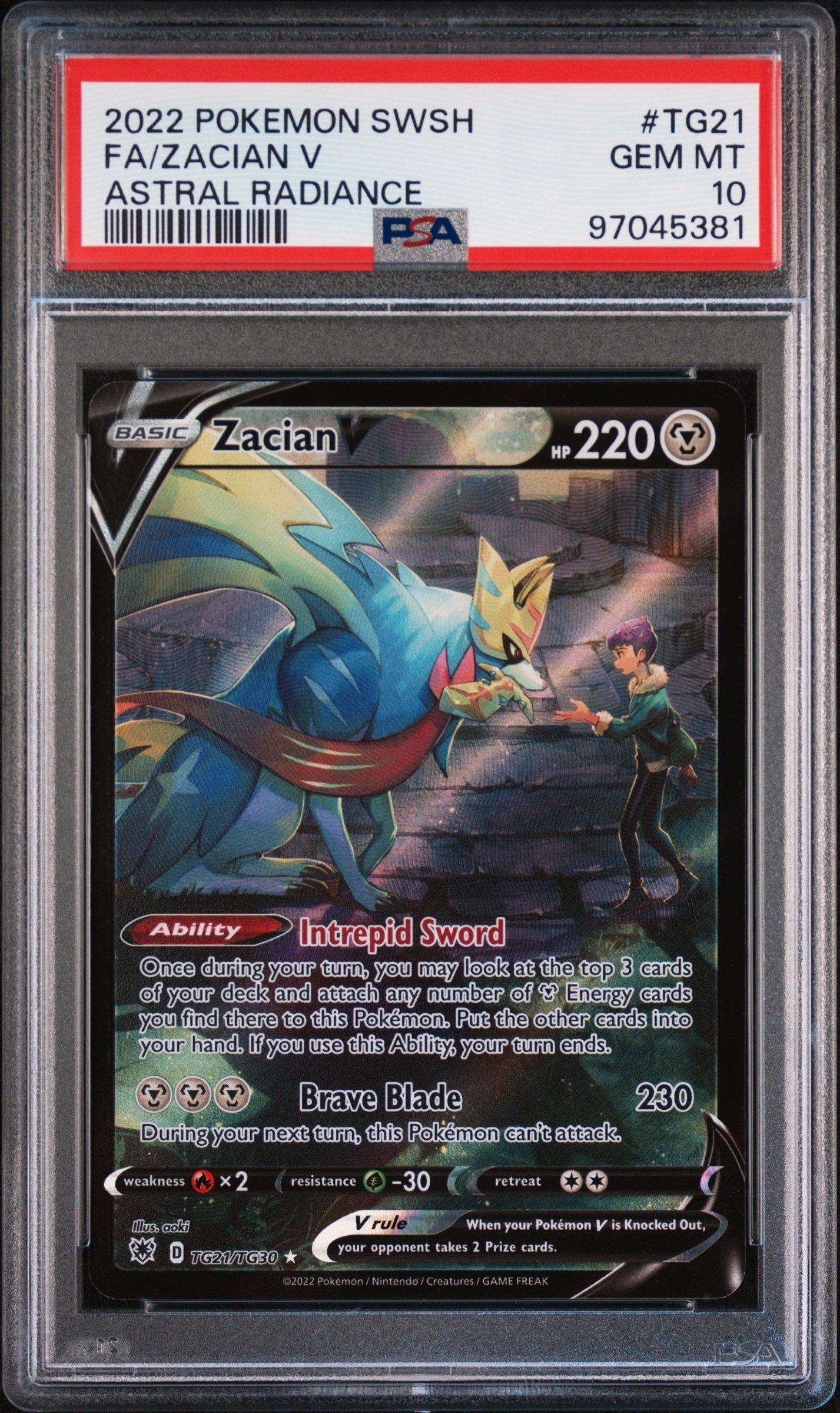 2022 Pokemon Sword & Shield Astral Radiance Tg21 Full Art/zacian V