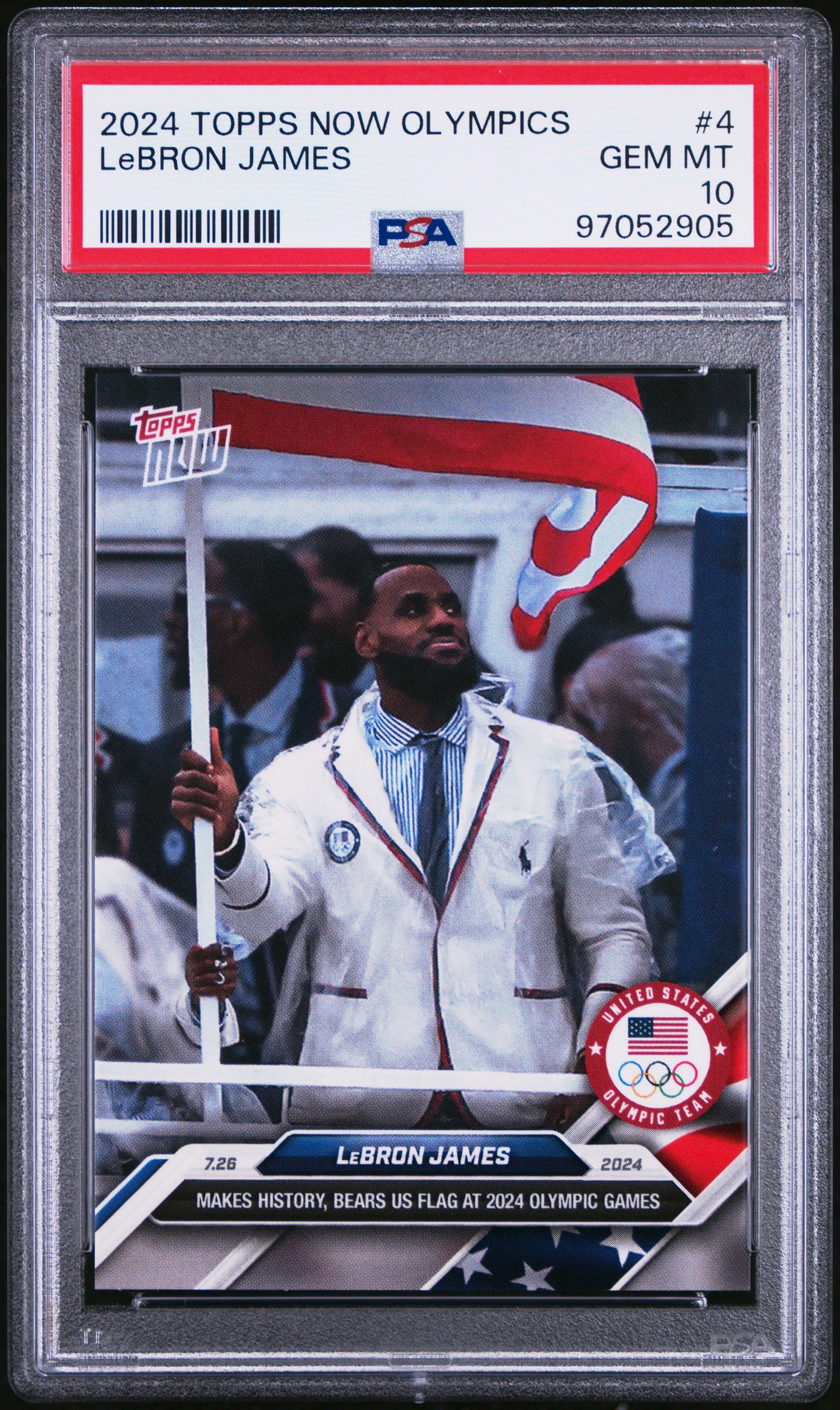 2024 Topps Now Olympic Games 4 Lebron James PSA 10