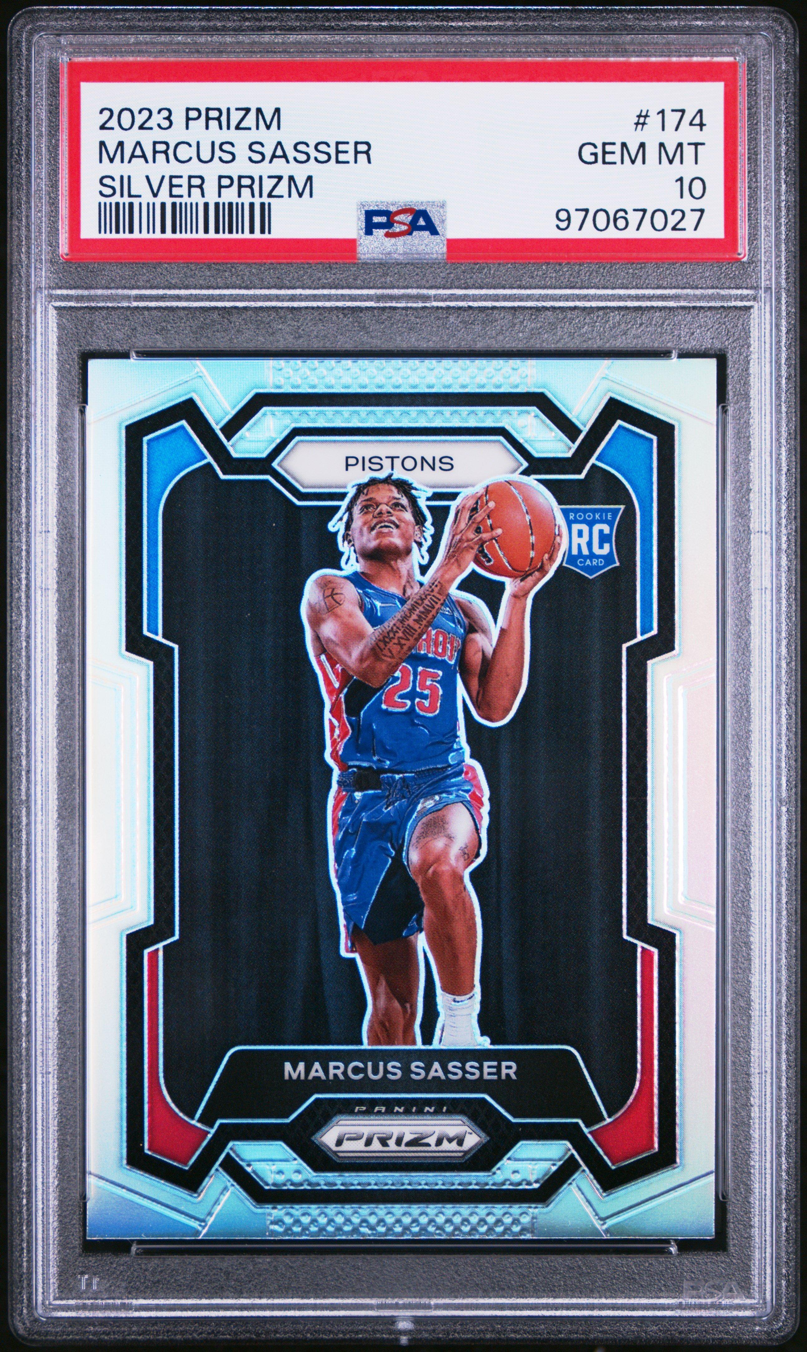 2023 Panini Prizm 174 Marcus Sasser Silver Prizm PSA 10 Graded
