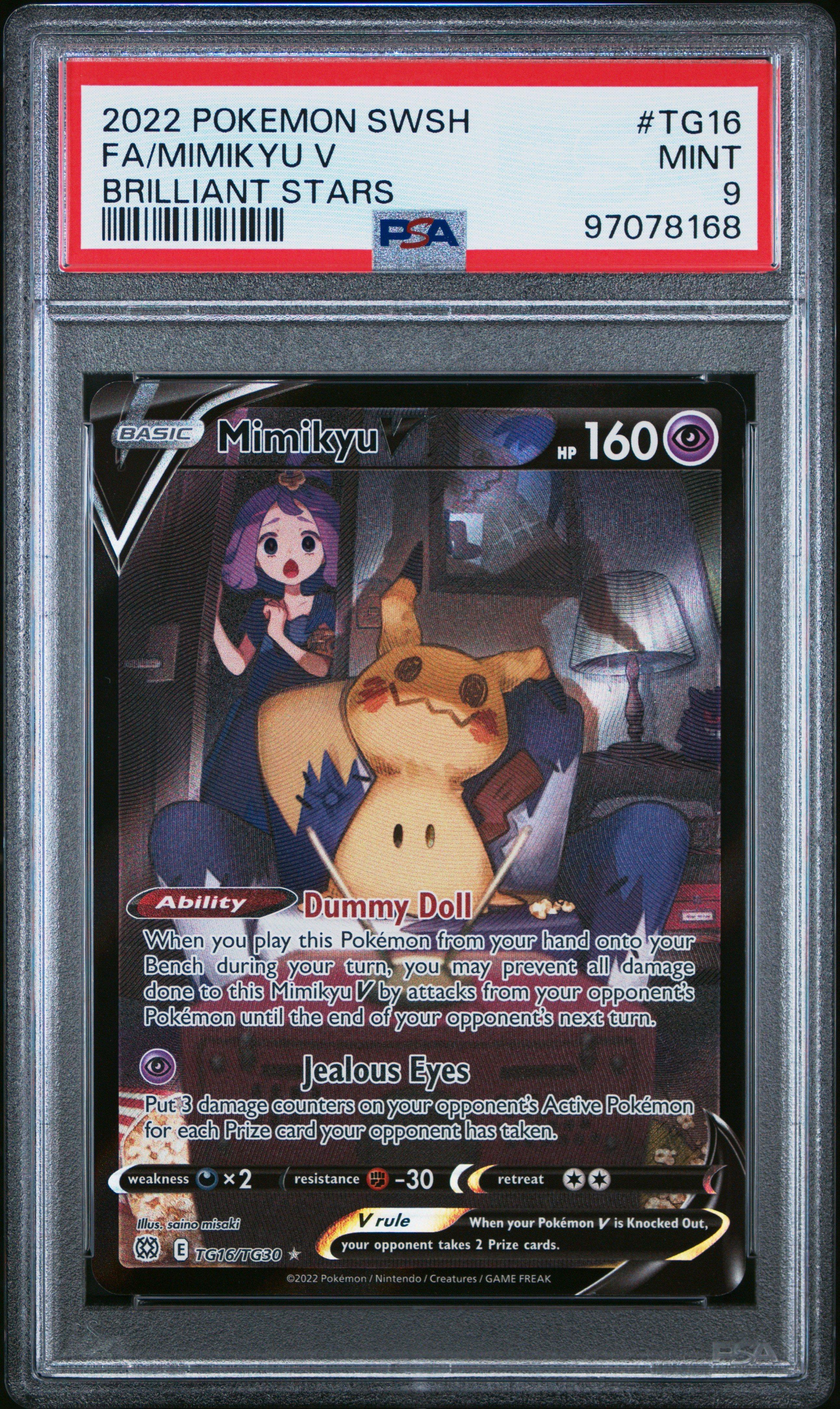acgカード　　Legend of SP⭐︎92 2022 Pokemon Sword & Shield Brilliant Stars Tg16 Full Art/mimikyu