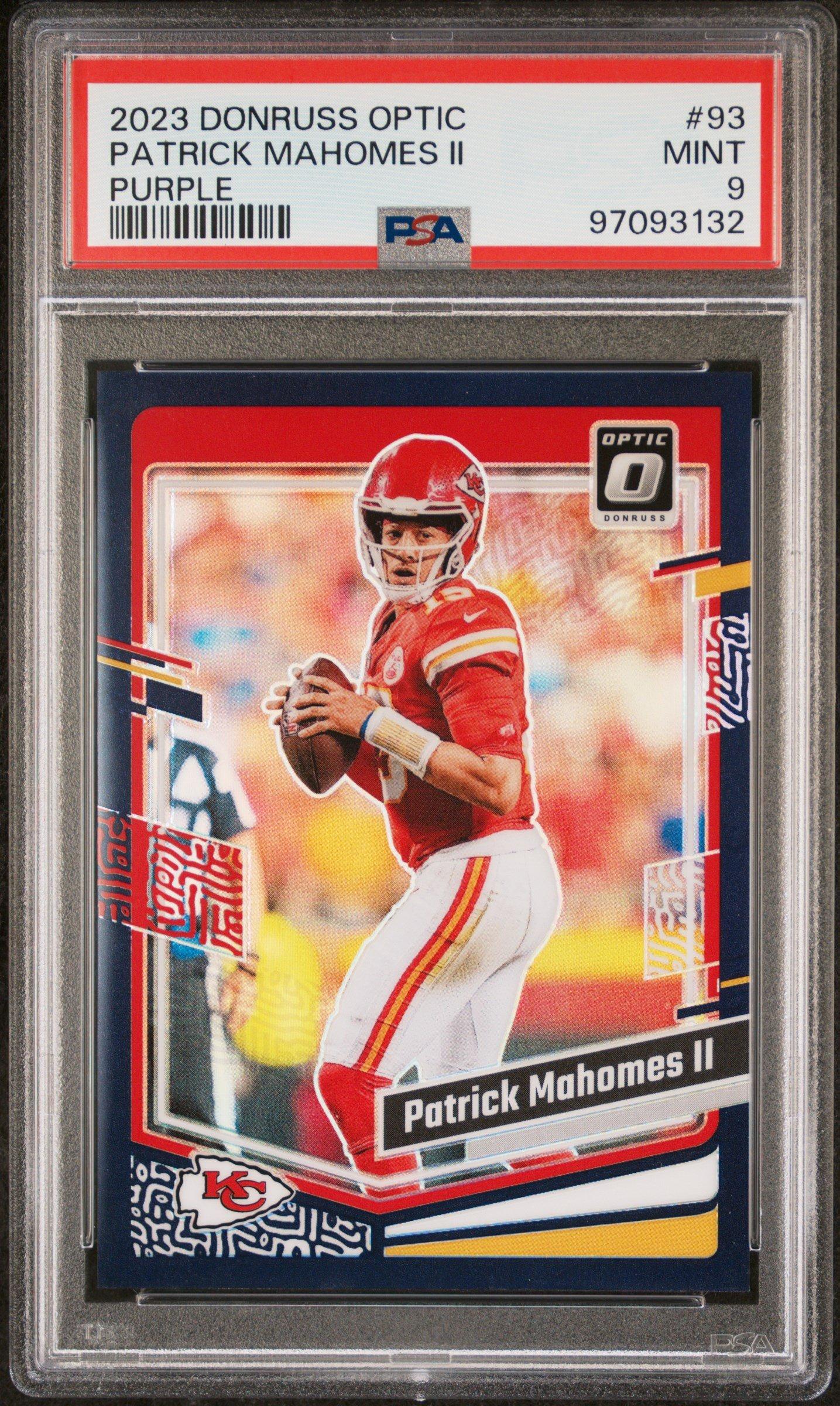 2023 Panini Donruss Optic 93 Patrick Mahomes Ii Purple PSA 9