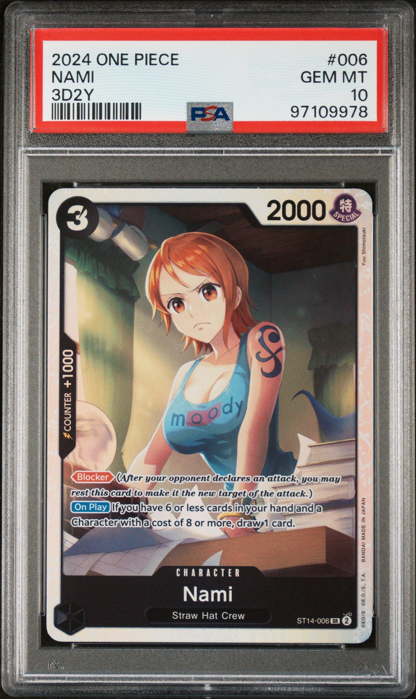 2024 One Piece Starter Deck-3d2y 006 Nami PSA 10