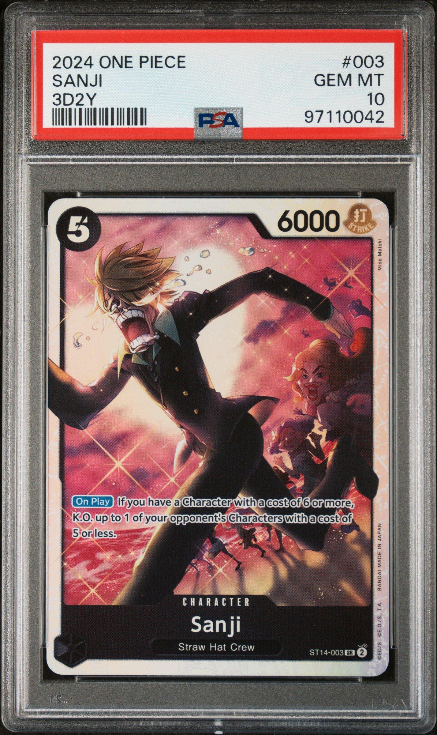 2024 One Piece Starter Deck-3d2y 003 Sanji PSA 10 Graded Card