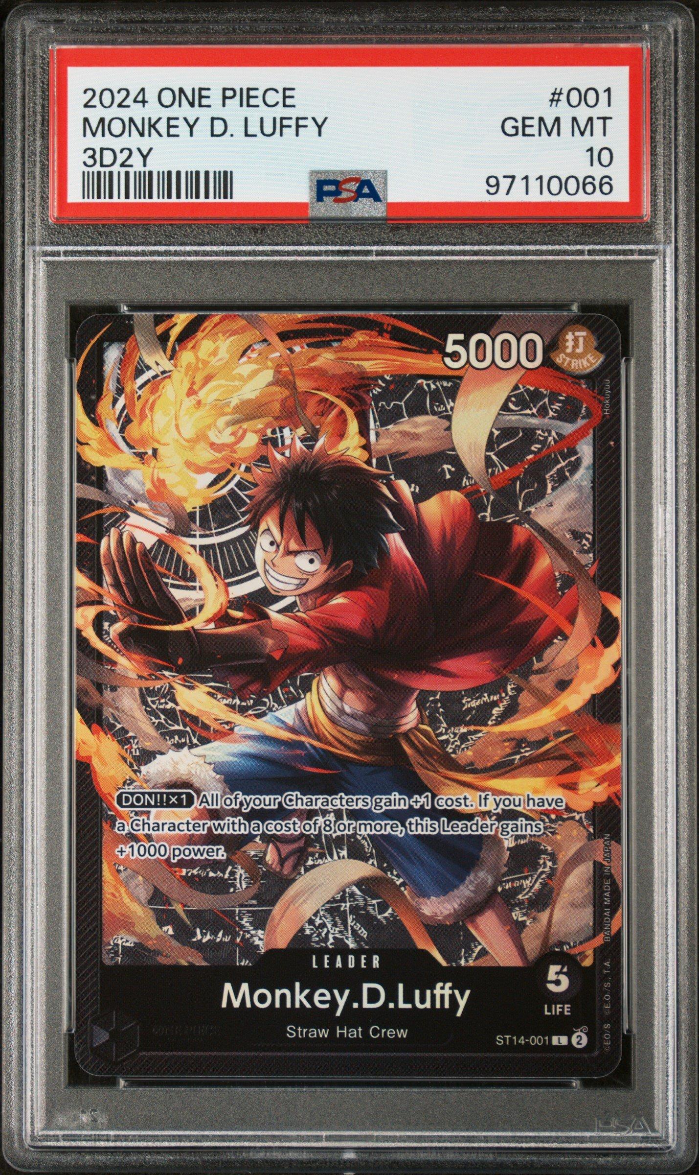 2024 One Piece Starter Deck St14-3d2y 001 Monkey D. Luffy PSA 10 Graded Card  | GameStop