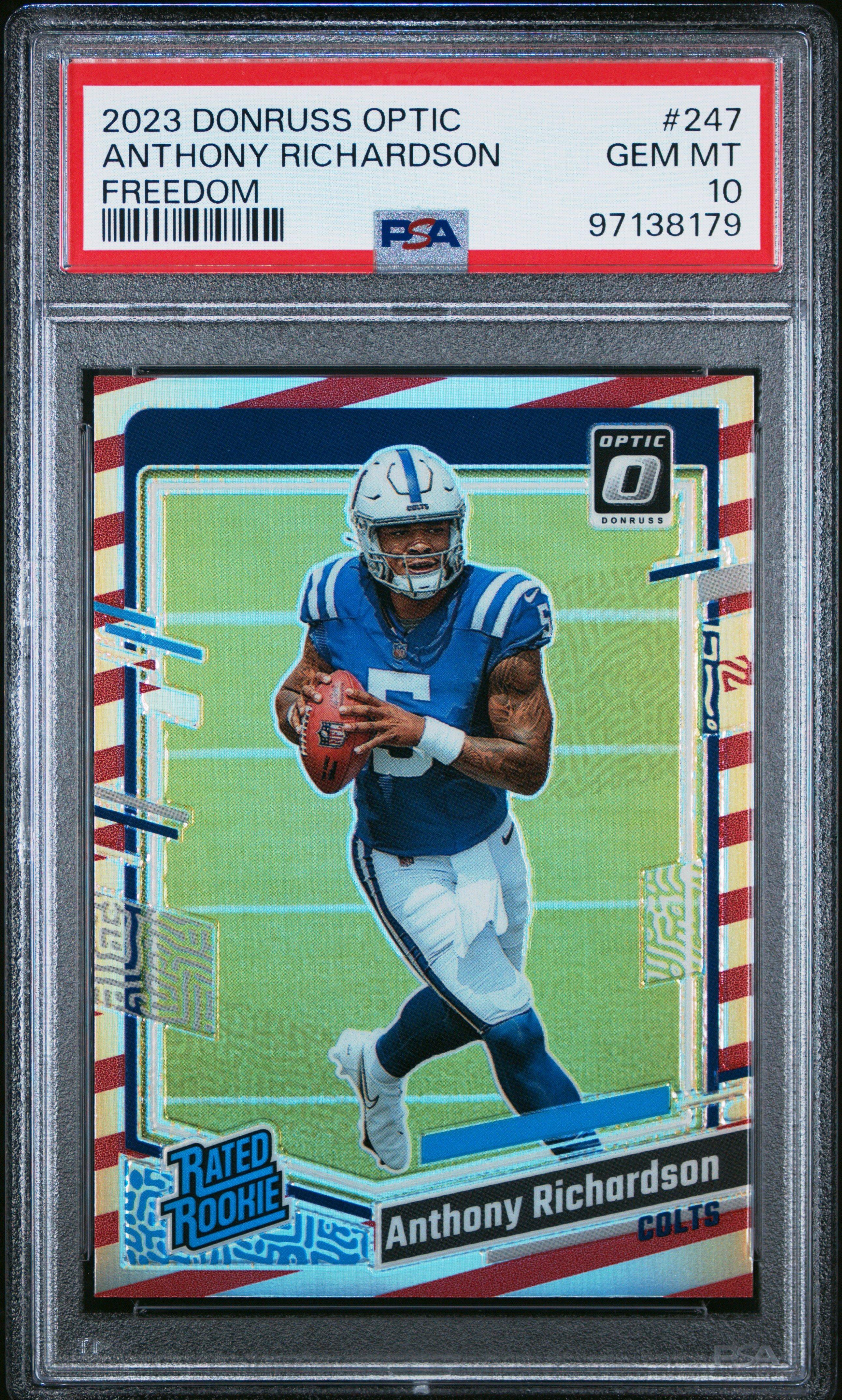 2023 Panini Donruss Optic 247 Anthony Richardson Freedom PSA