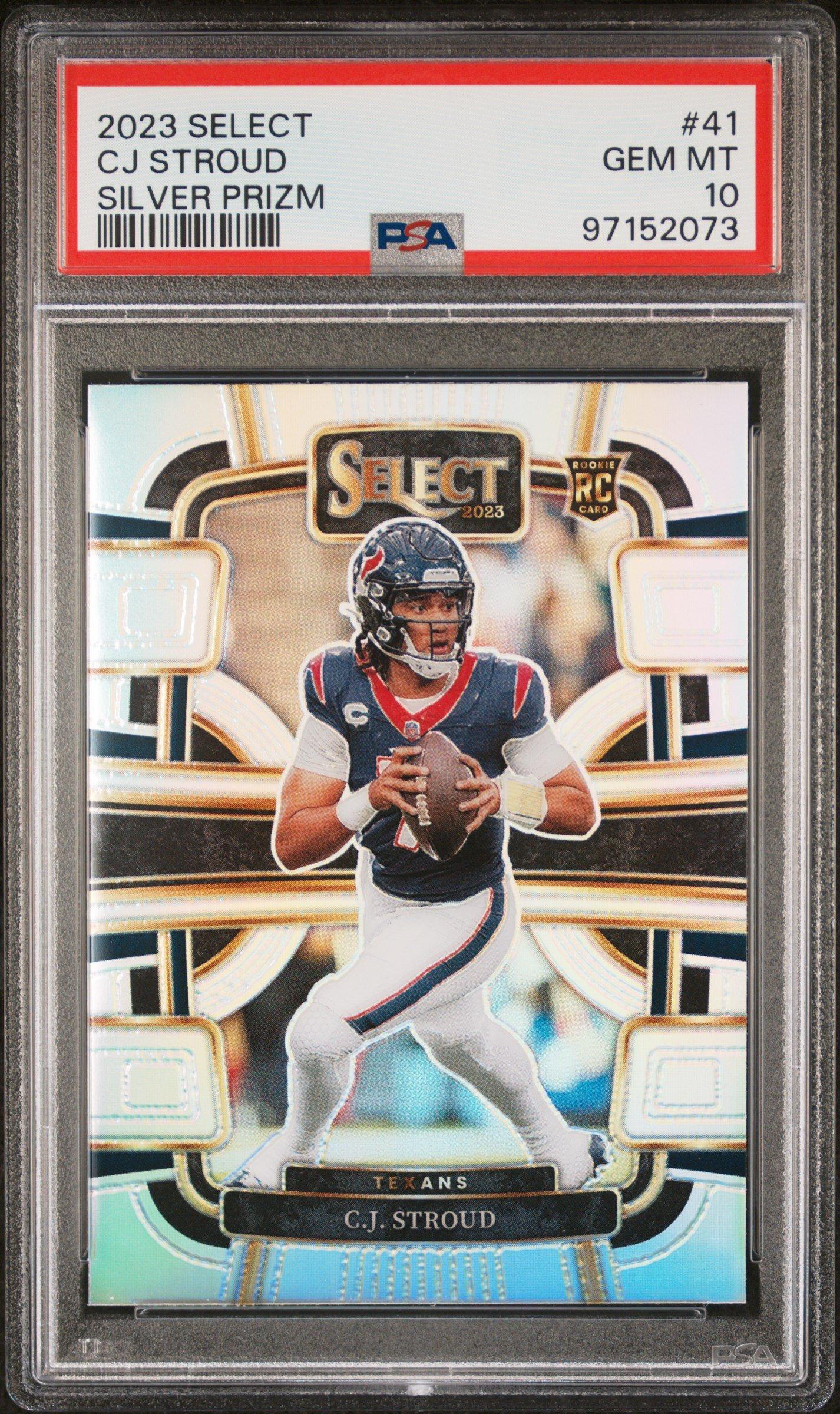 2023 Panini Select 41 Cj Stroud Silver Prizm PSA 10 Graded Card