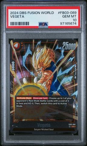 PSA10 Vegeta E01-02 Energy Marker Fusion World Dragon Ball