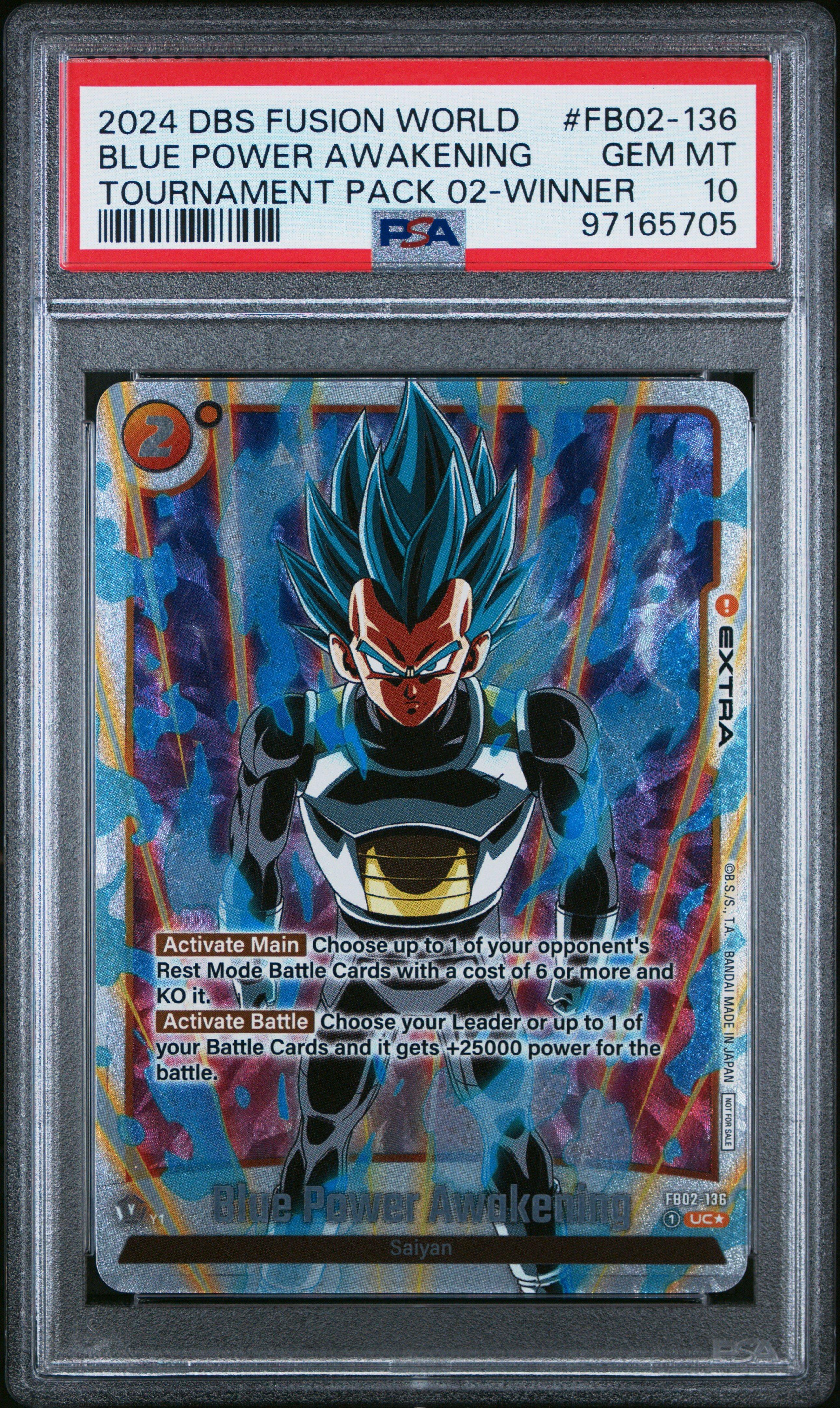 2024 Dragon Ball Super Card Game Fusion World Tournament Pack 02-winner Fb02-136 Blue Power Awakening PSA 10