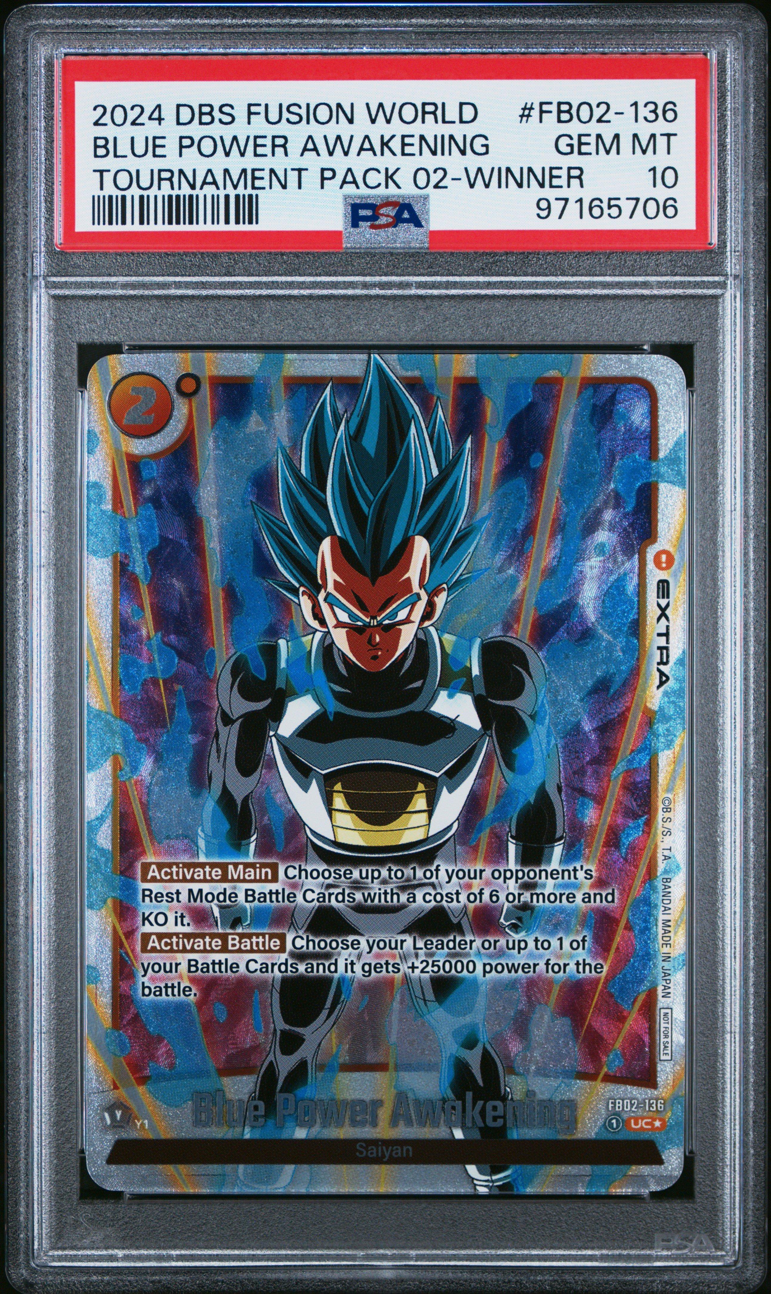 2024 Dragon Ball Super Card Game Fusion World Tournament Pack 02-winner Fb02-136 Blue Power Awakening PSA 10