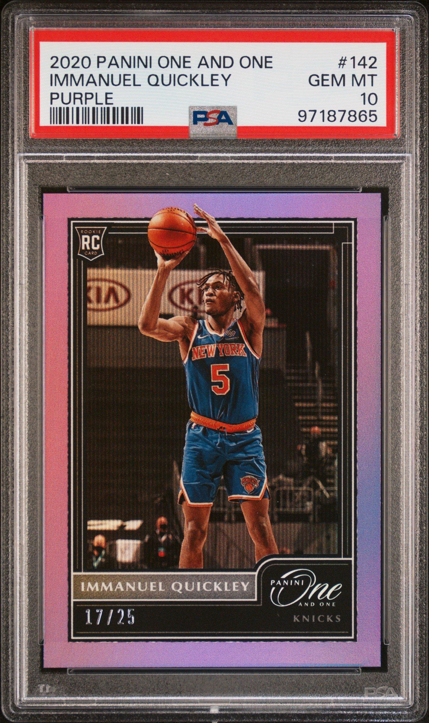 2020 Panini One And One 142 Immanuel Quickley Purple PSA 10 Graded 