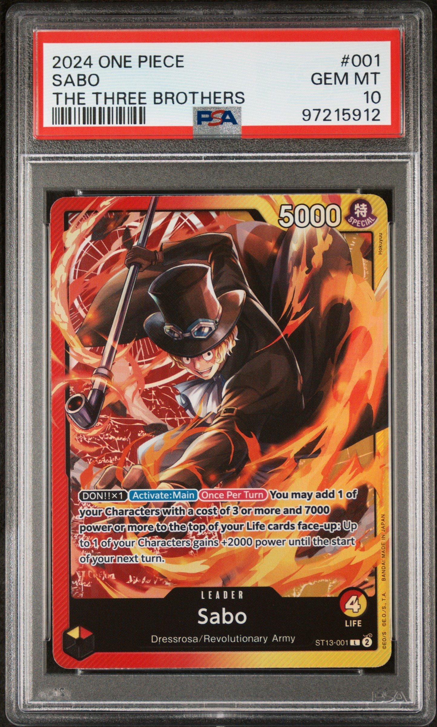 2024 One Piece Ultra Deck St13-the Three Brothers 001 Sabo PSA 10