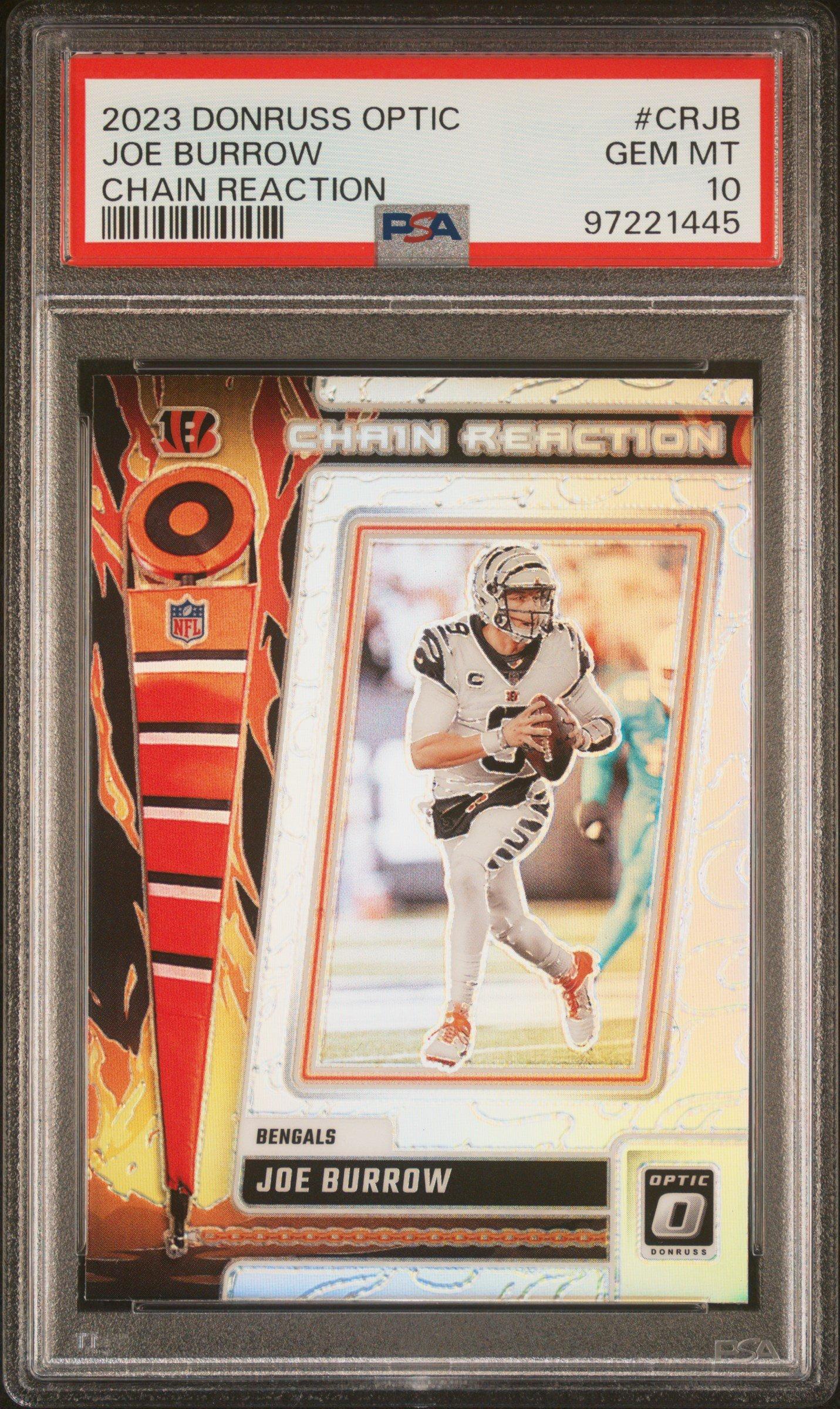 2023 Panini Donruss Optic Chain Reaction Crjb Joe Burrow PSA 10