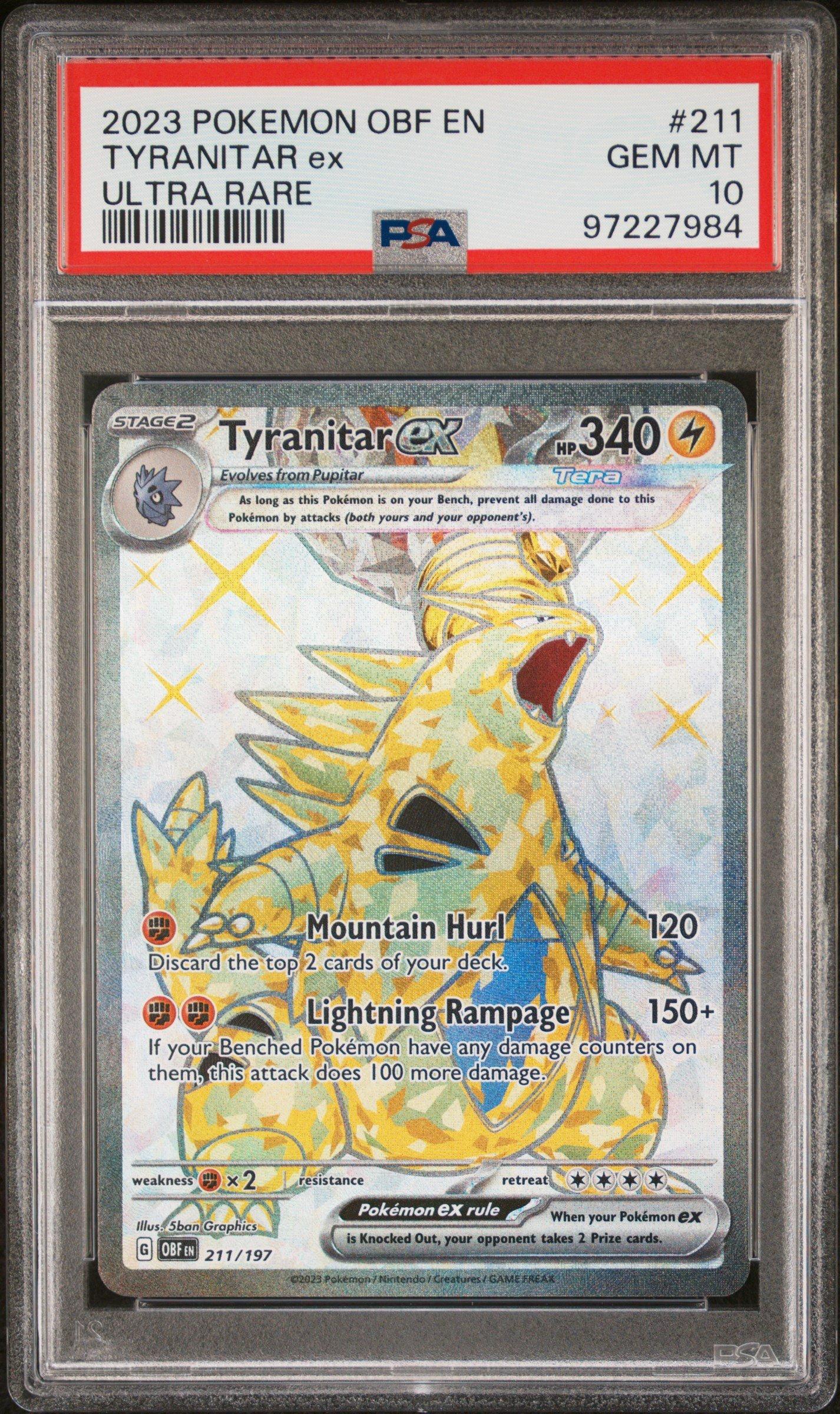 2023 Pokemon Obf En-obsidian Flames 211 Tyranitar Ex Ultra Rare PSA 10  Graded Card | GameStop
