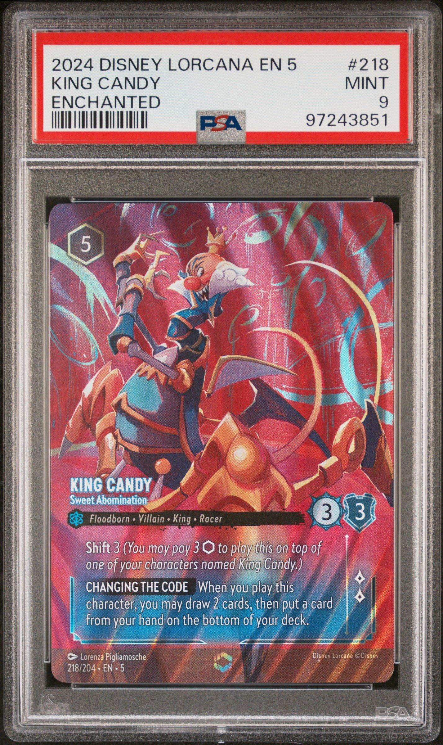 2024 Disney Lorcana En 5-shimmering Skies 218 King Candy - Sweet Abomination Enchanted PSA 9