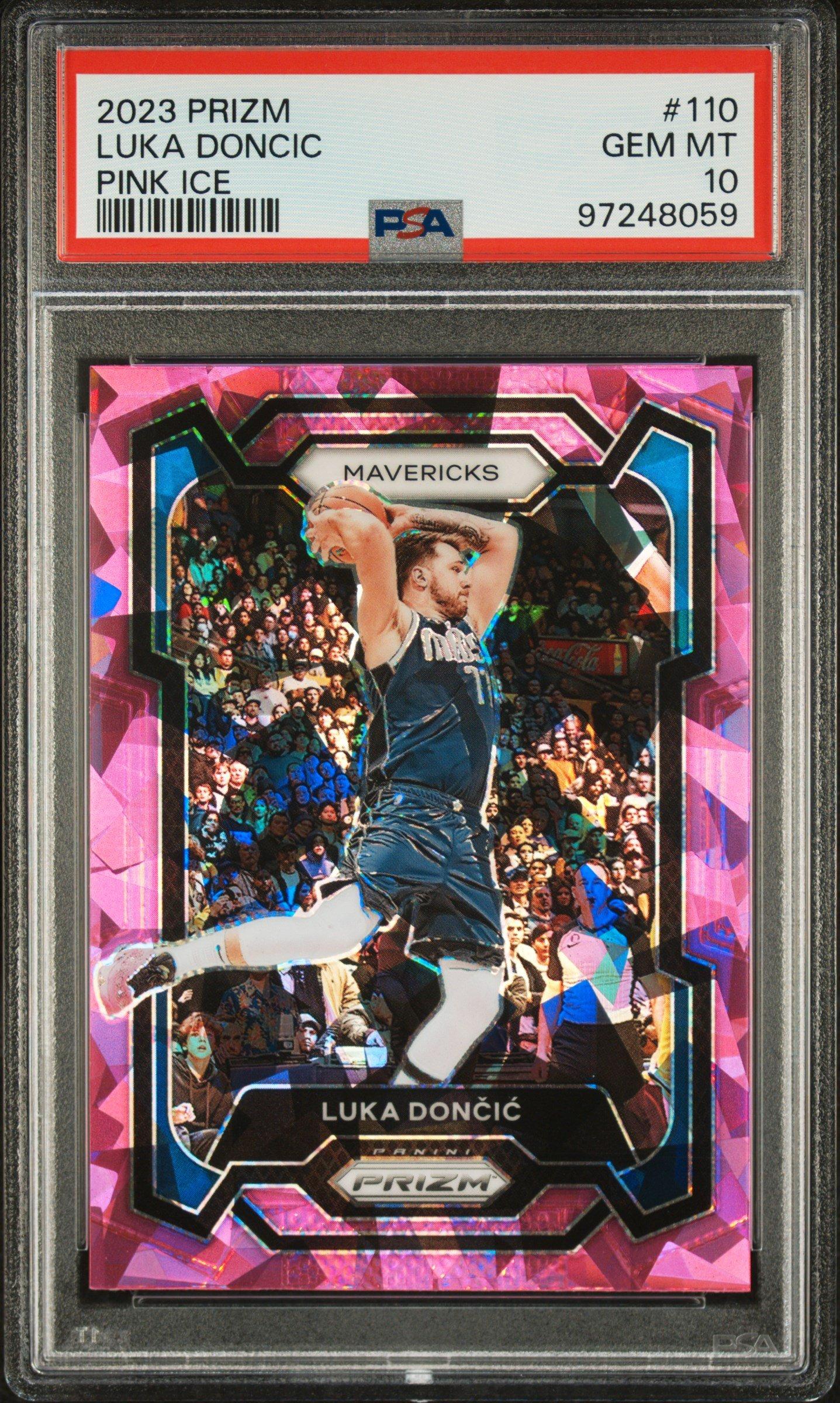 2023 Panini Prizm 110 Luka Doncic Pink Ice PSA 10