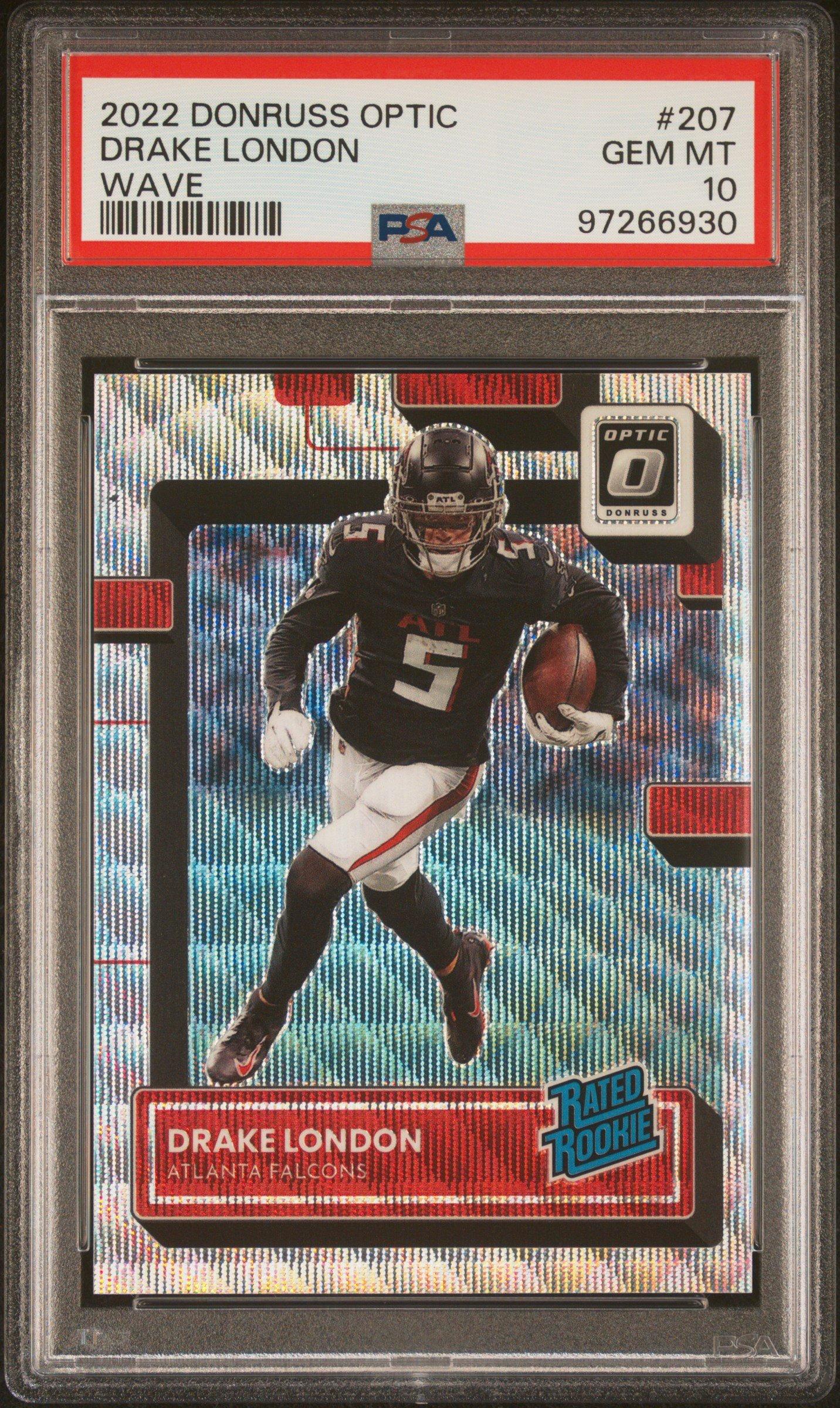 2022 Panini Donruss Optic 207 Drake London Wave PSA 10
