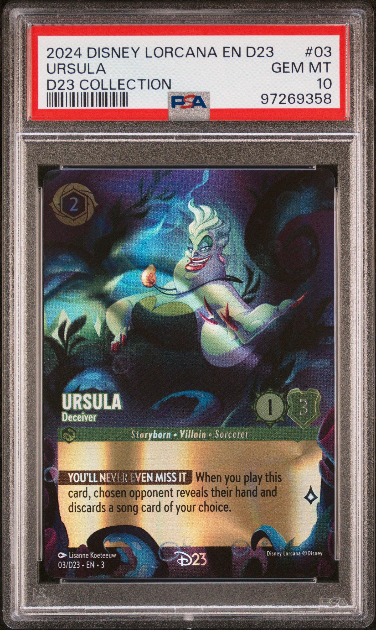 「ロルカナ」アースラ Deceiver D23 PSA10 英語版 2024 Disney Lorcana En D23-d23 Expo Promo 03 Ursula - Deceiver D23