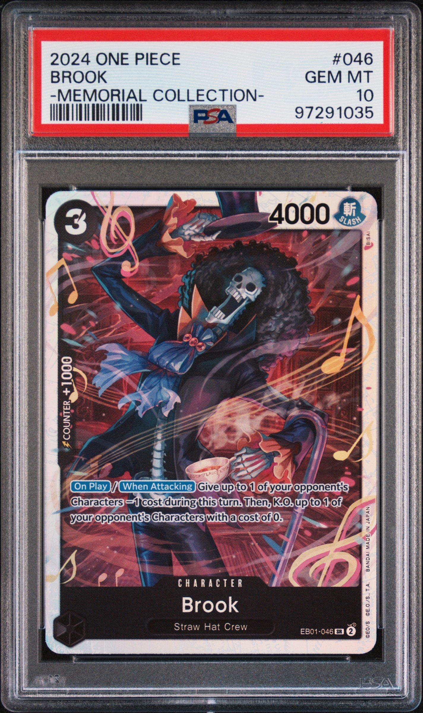 2024 One Piece Eb01-extra Booster -memorial Collection- 046 Brook PSA 10